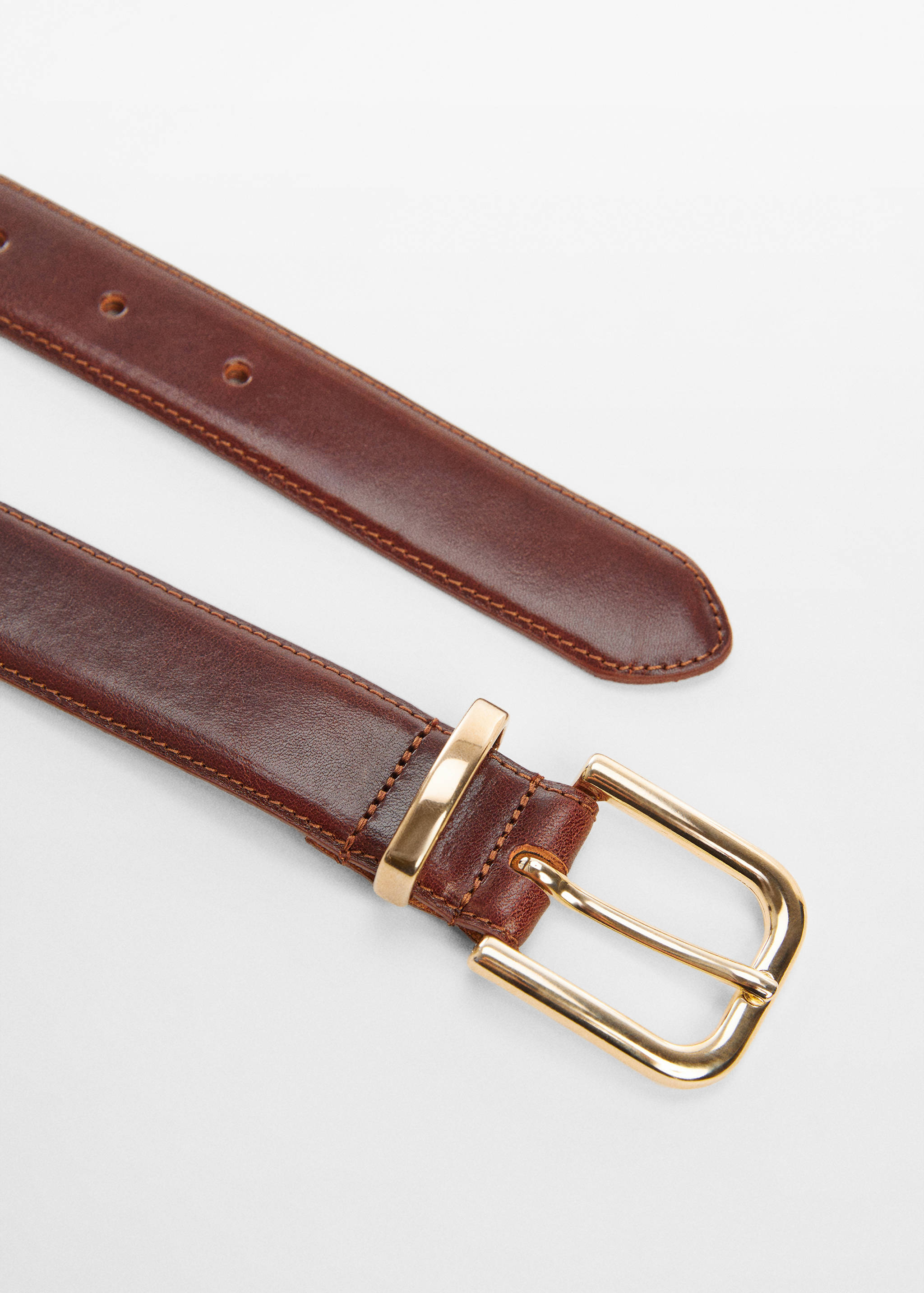 Buckle leather belt - Medium plane