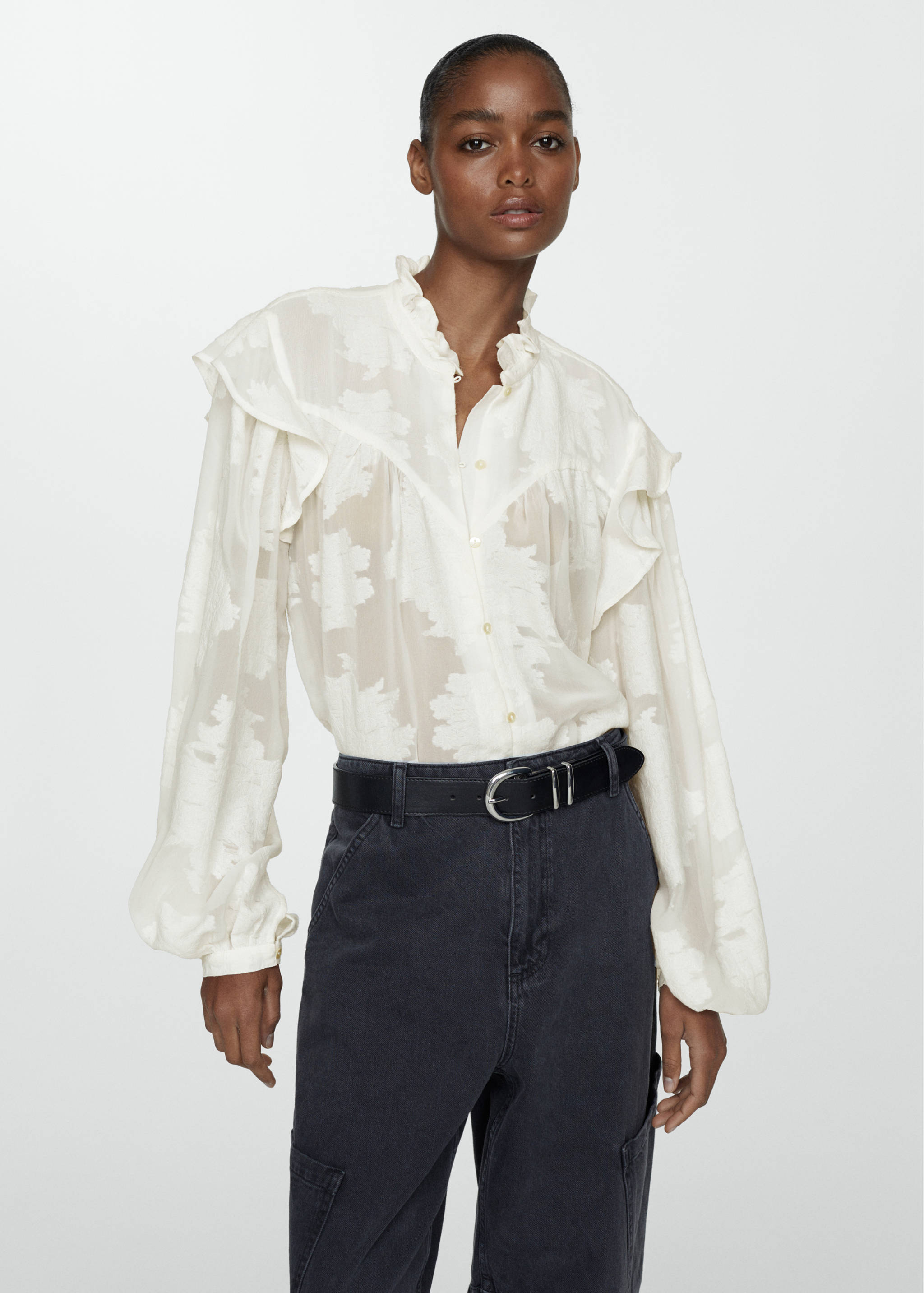 Floral embroidery blouse - Medium plane