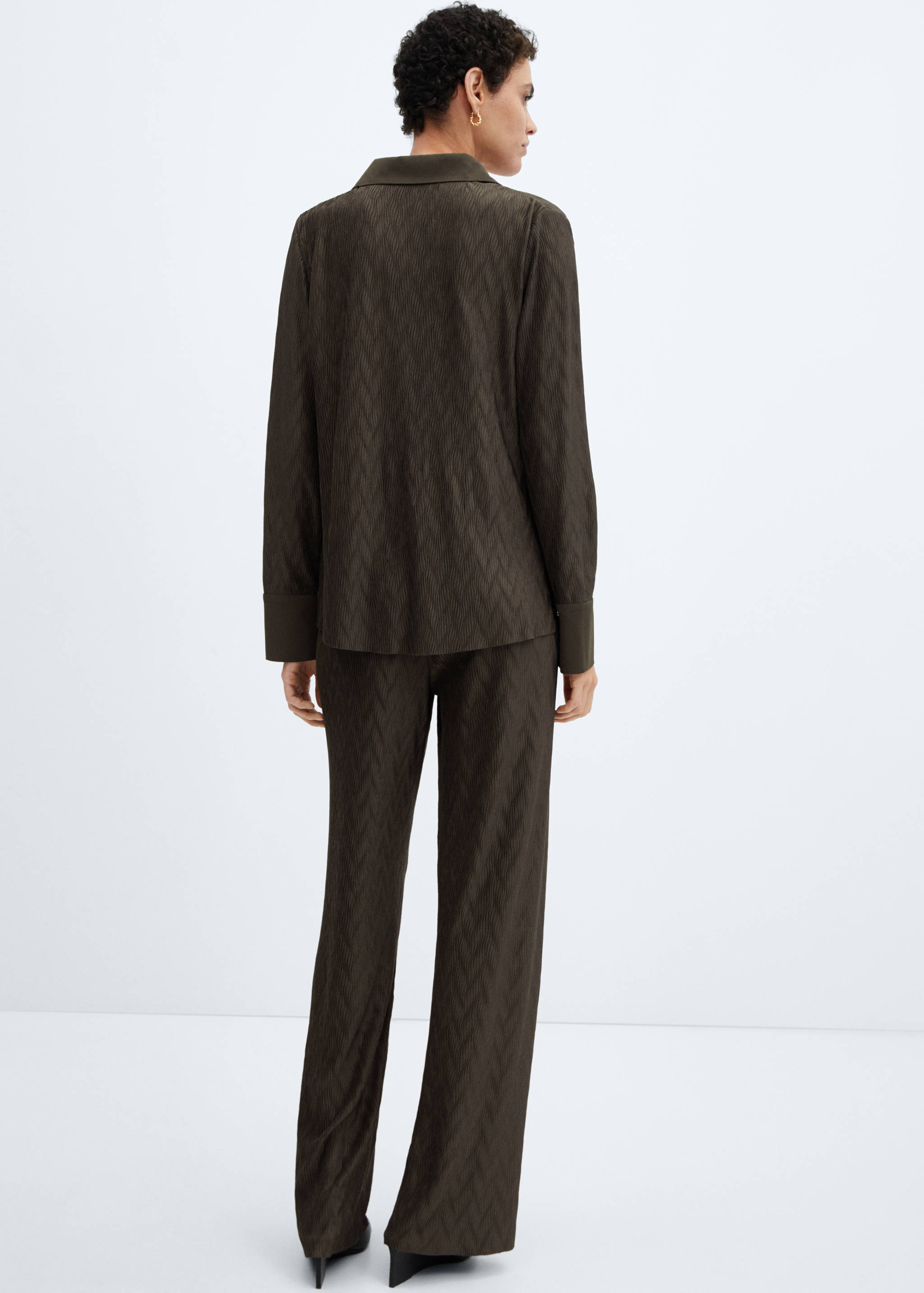 Textured wide leg trousers - Reverse of the article