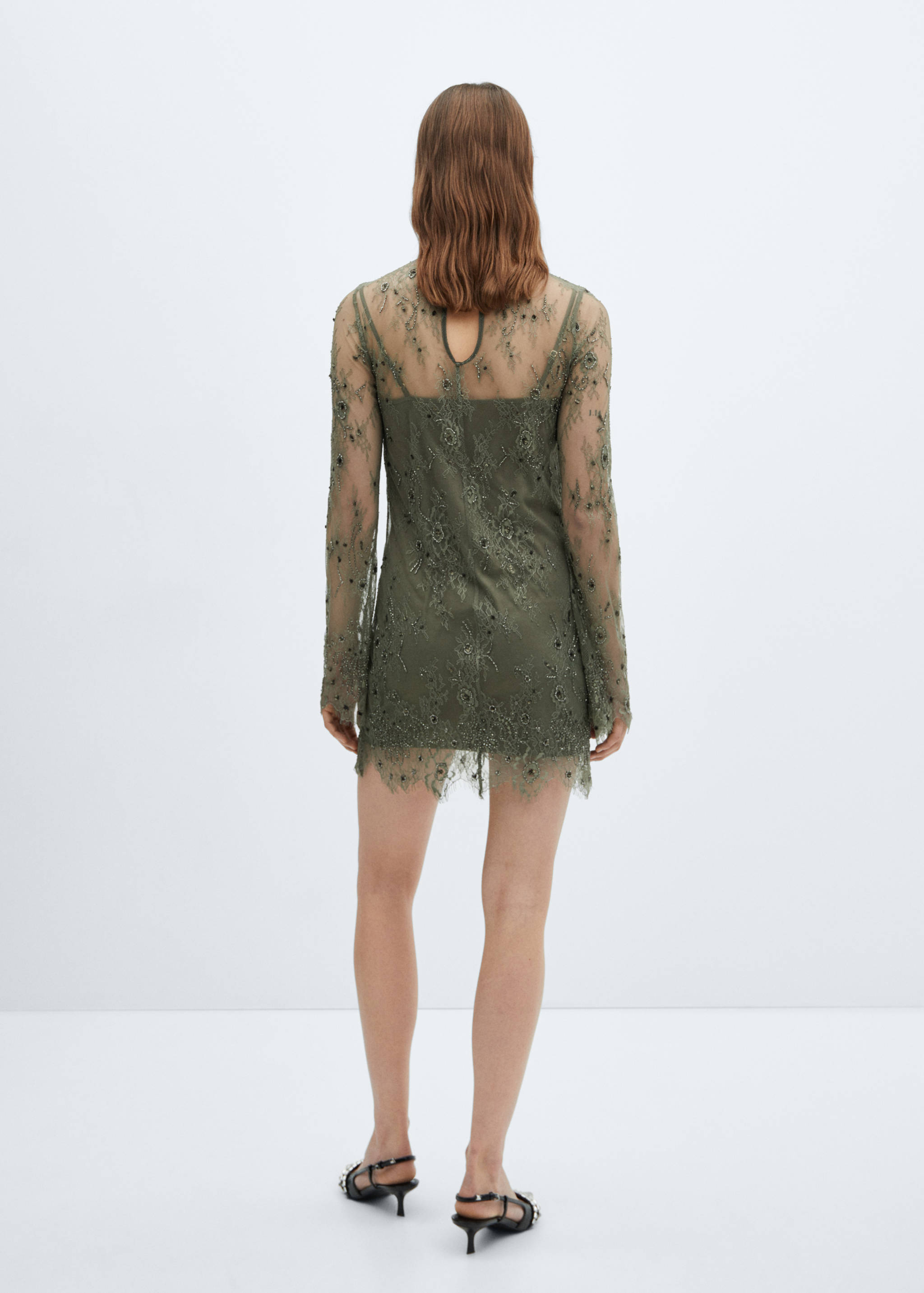 Embroidered lace dress - Women | MANGO Niger