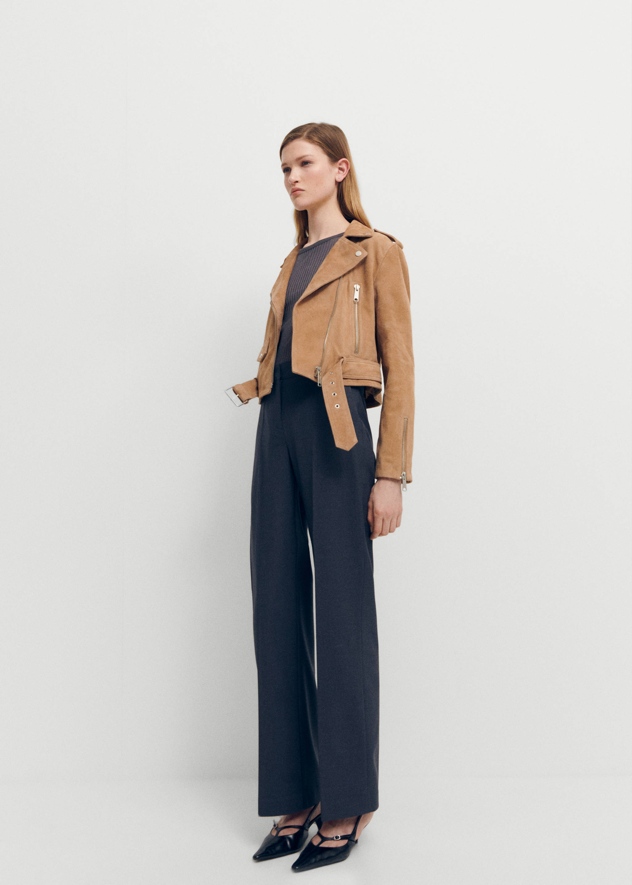 Leather biker jacket - General plane