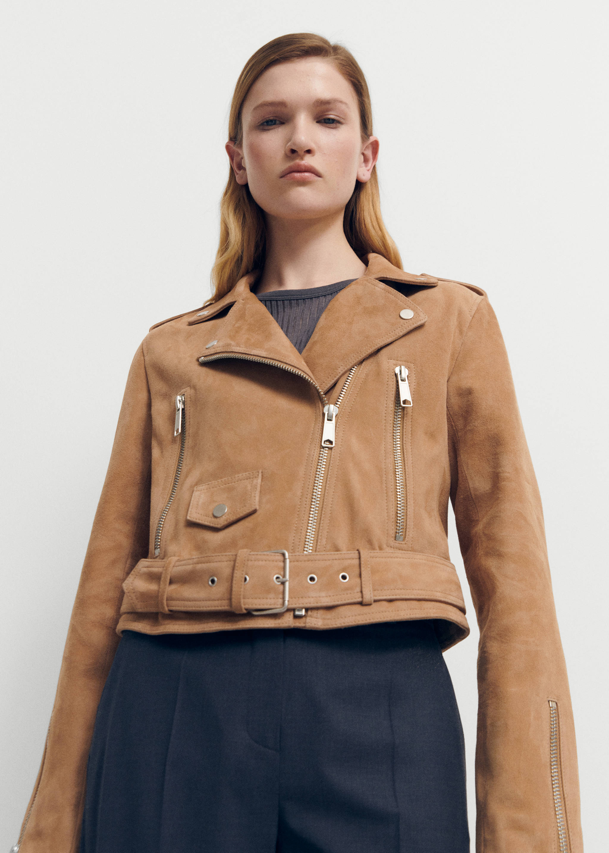 Leather biker jacket - Medium plane