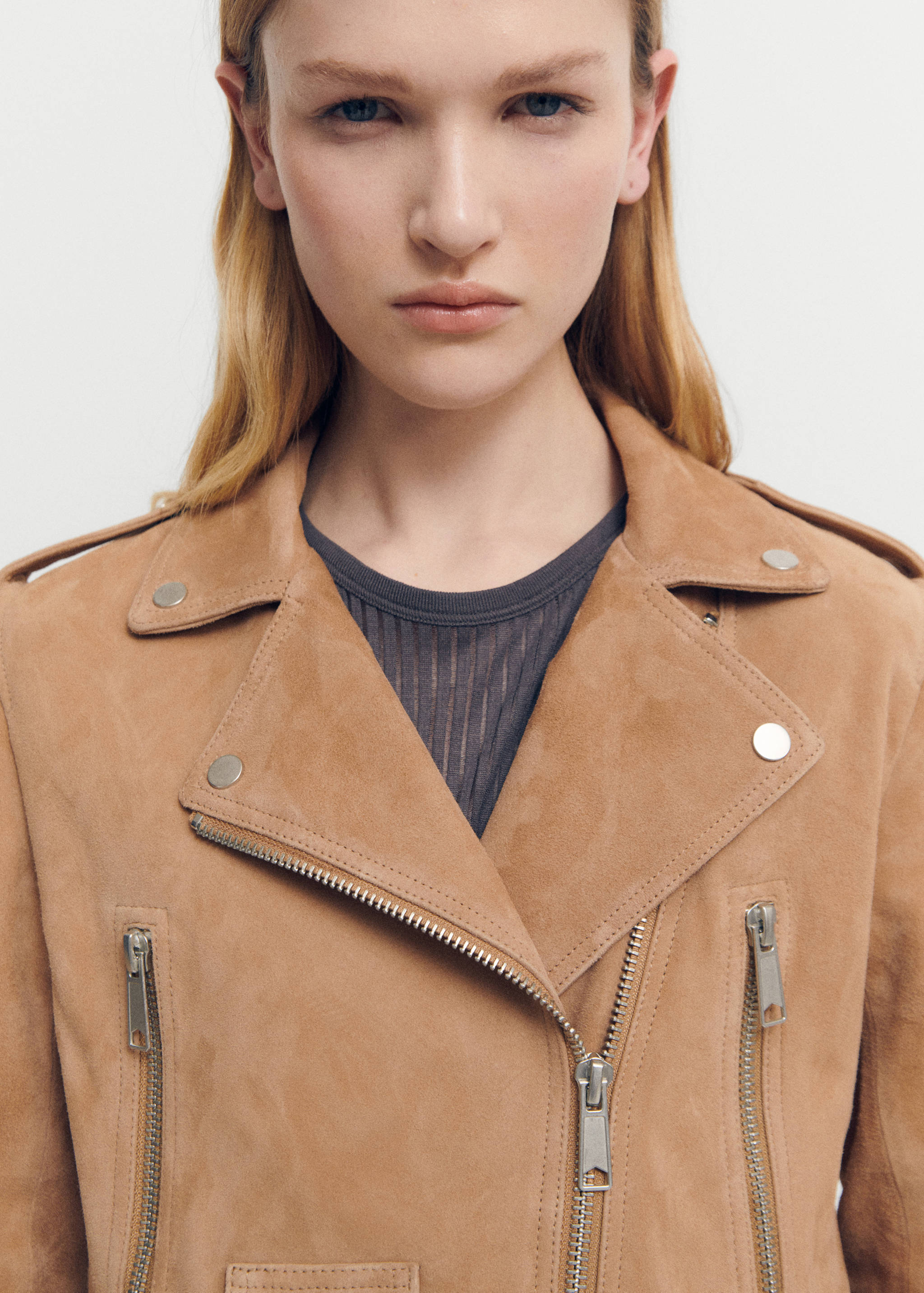 Leather biker jacket - Details of the article 3