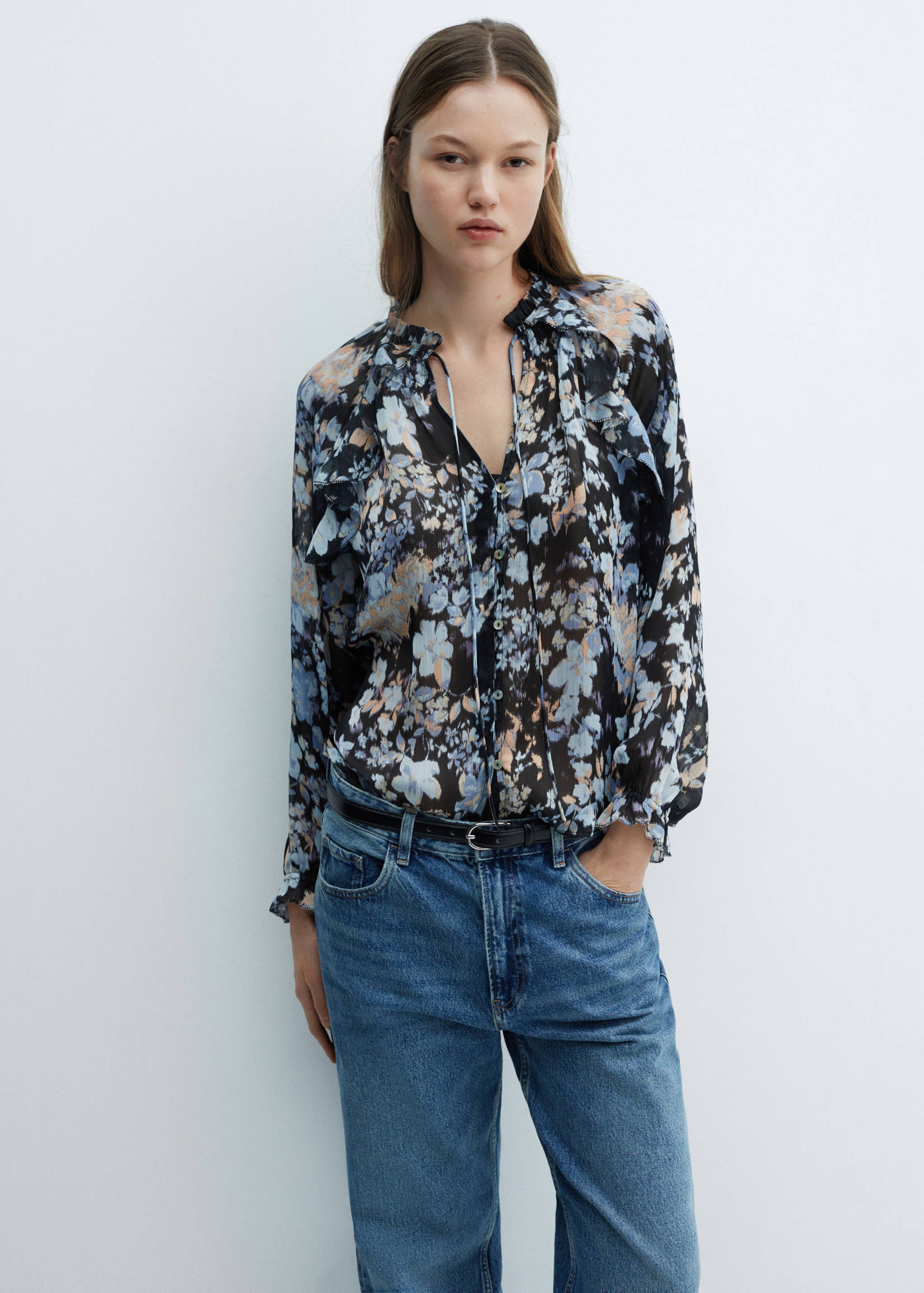 Floral-print flowy blouse - Medium plane