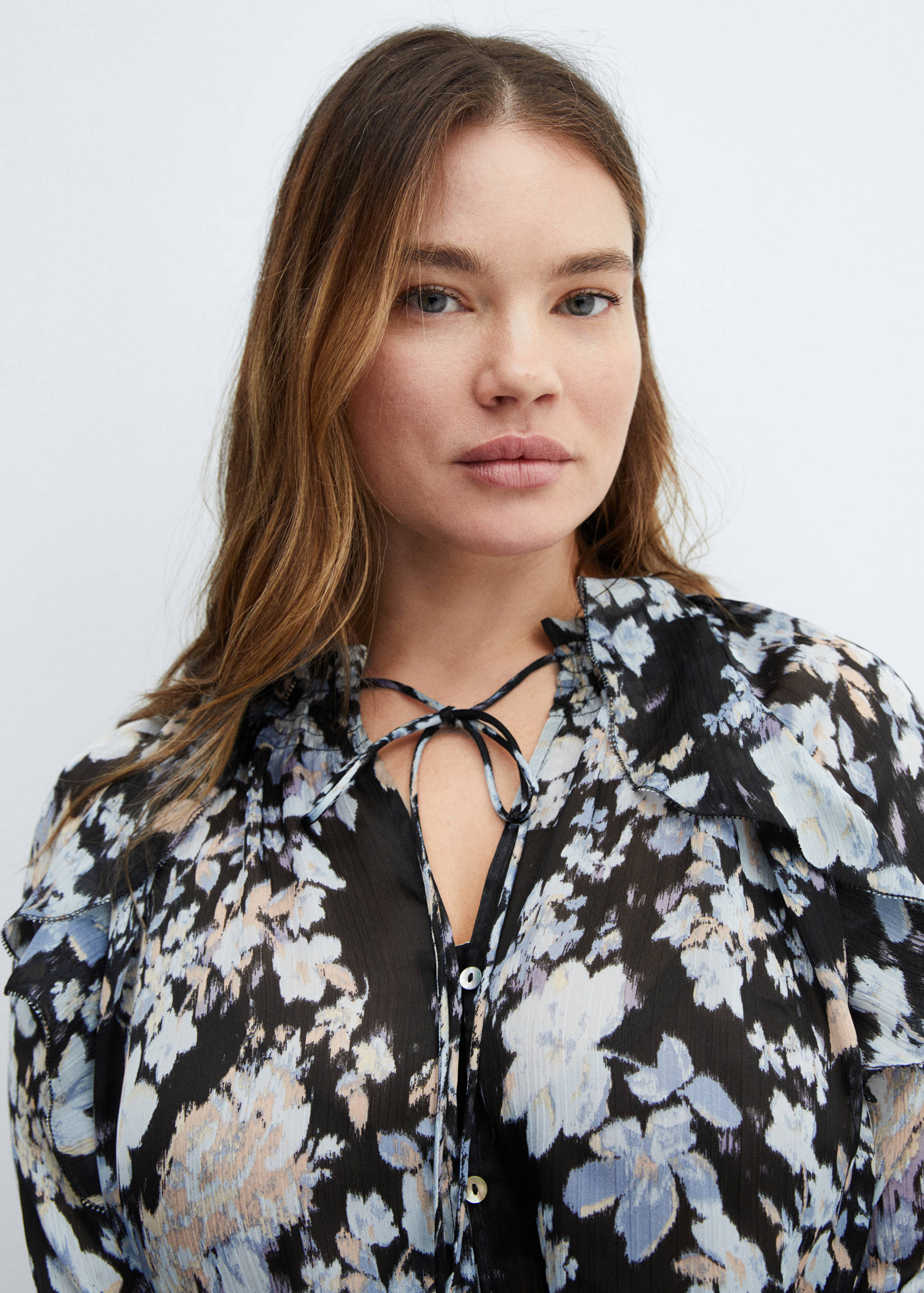Floral-print flowy blouse - Details of the article 4