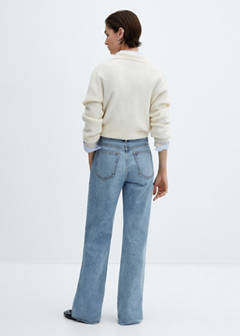 Wide leg mid-rise jeans — Medium Blue 3