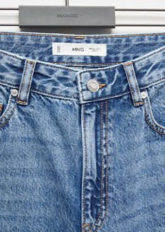 Wide leg mid-rise jeans — Medium Blue 6