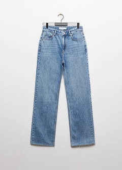 Wide leg mid-rise jeans — Medium Blue 5