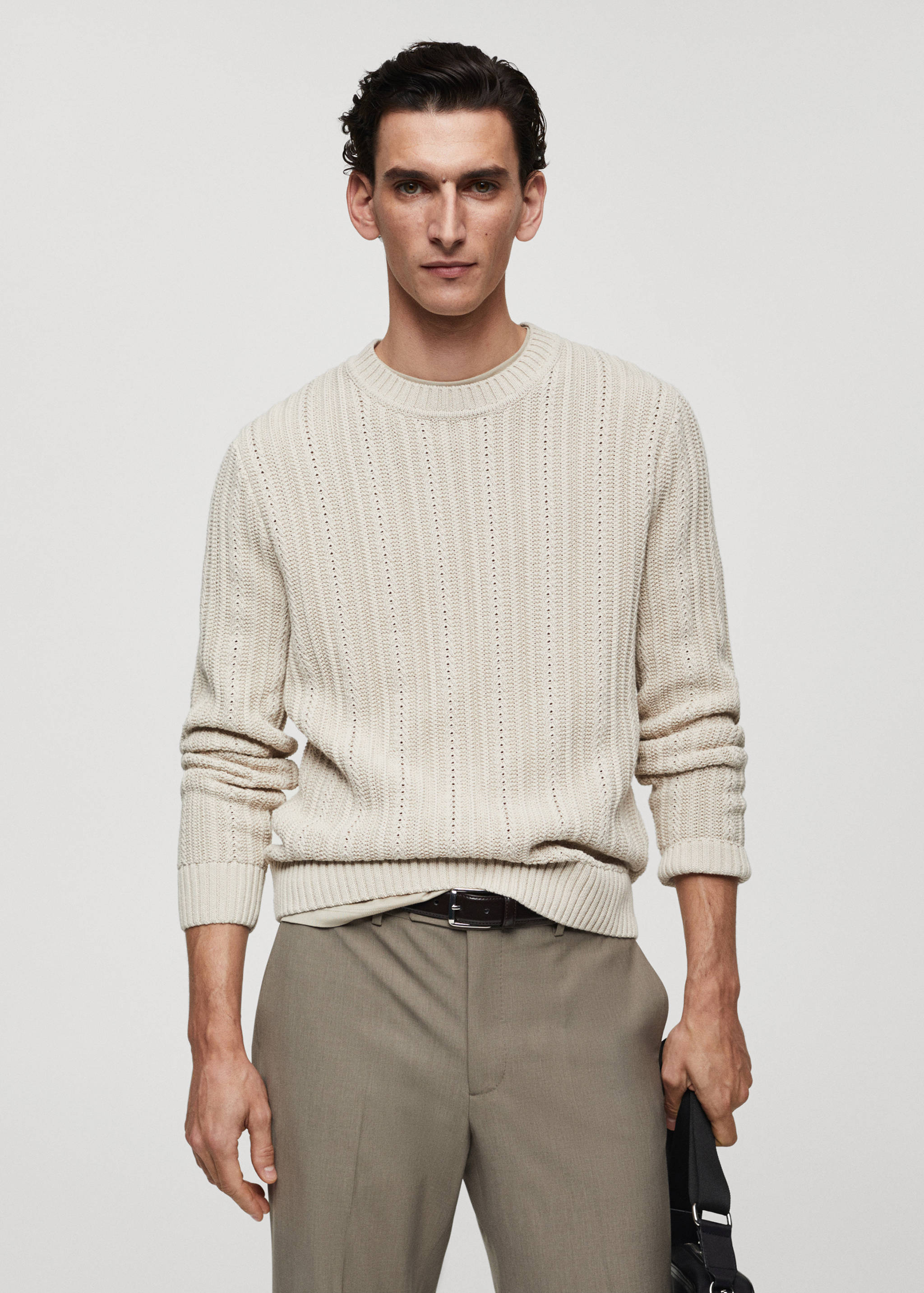 Pull-over combiné maille - Plan moyen