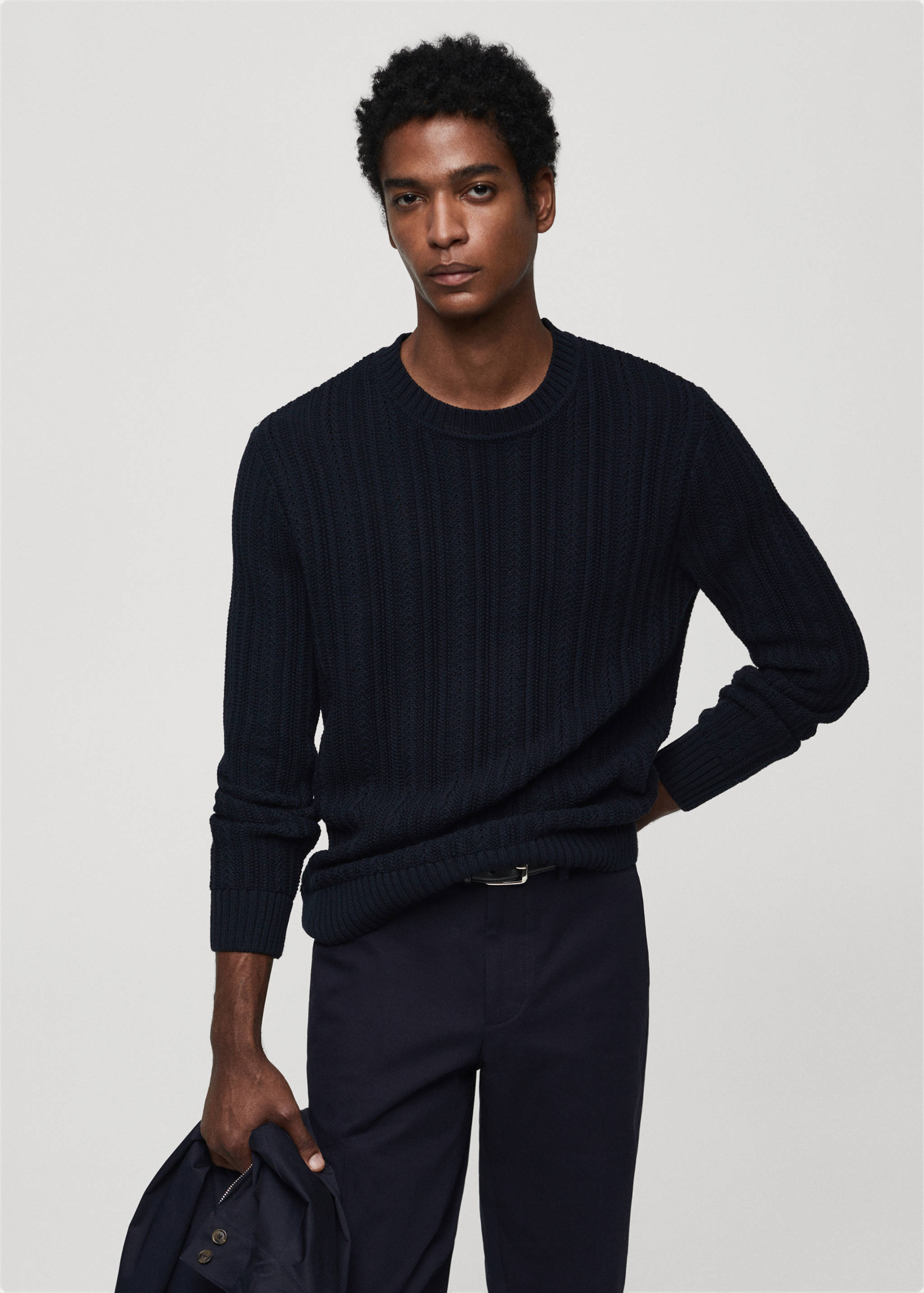 Pull-over combiné maille - Plan moyen