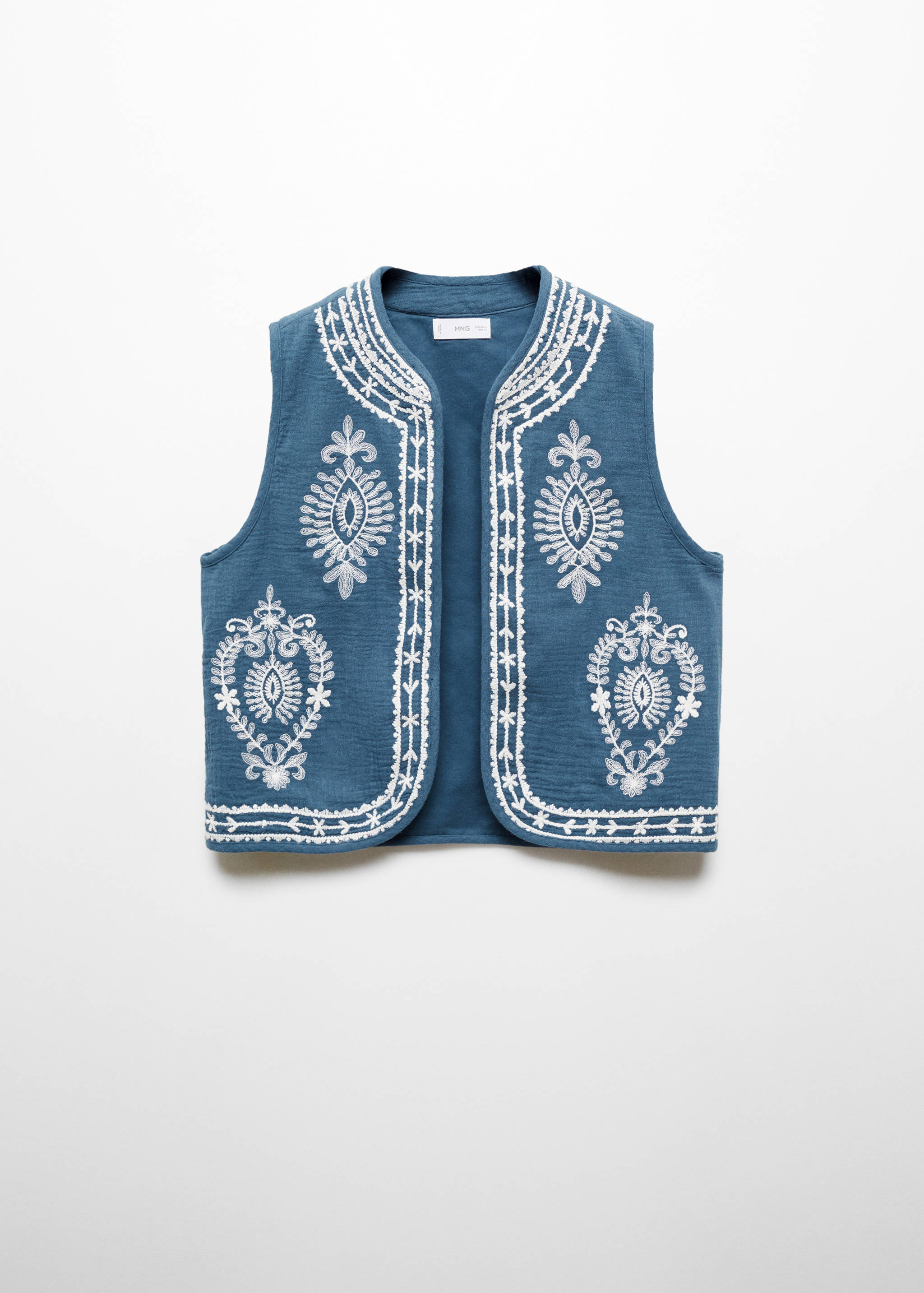 Хлопковый жилет с вышивкой - Изделие без модели