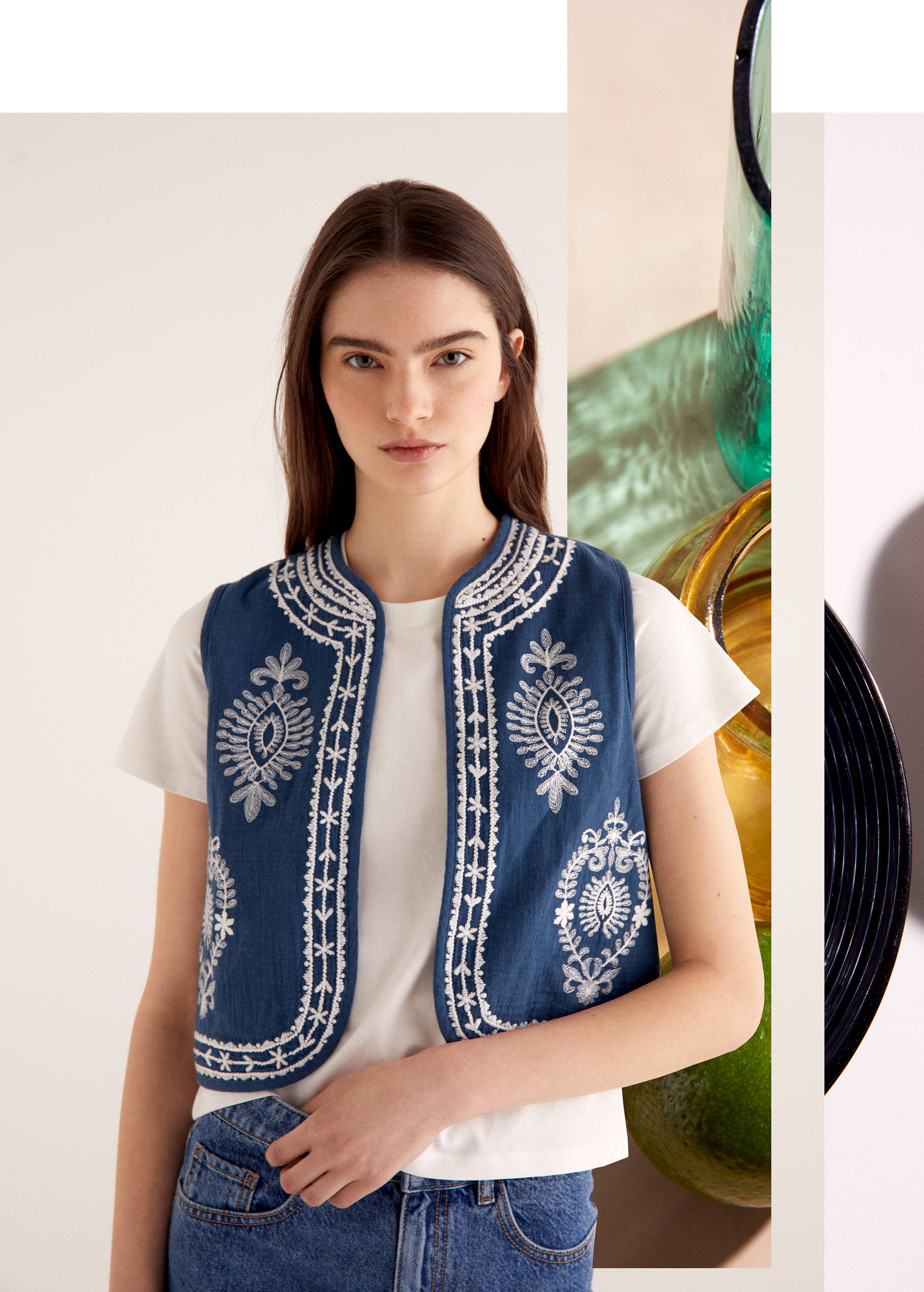 Хлопковый жилет с вышивкой - Деталь изделия 5