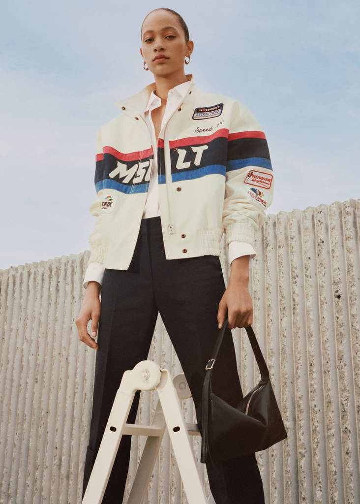 Cotton racing jacket with patches - Women | MANGO Japan
