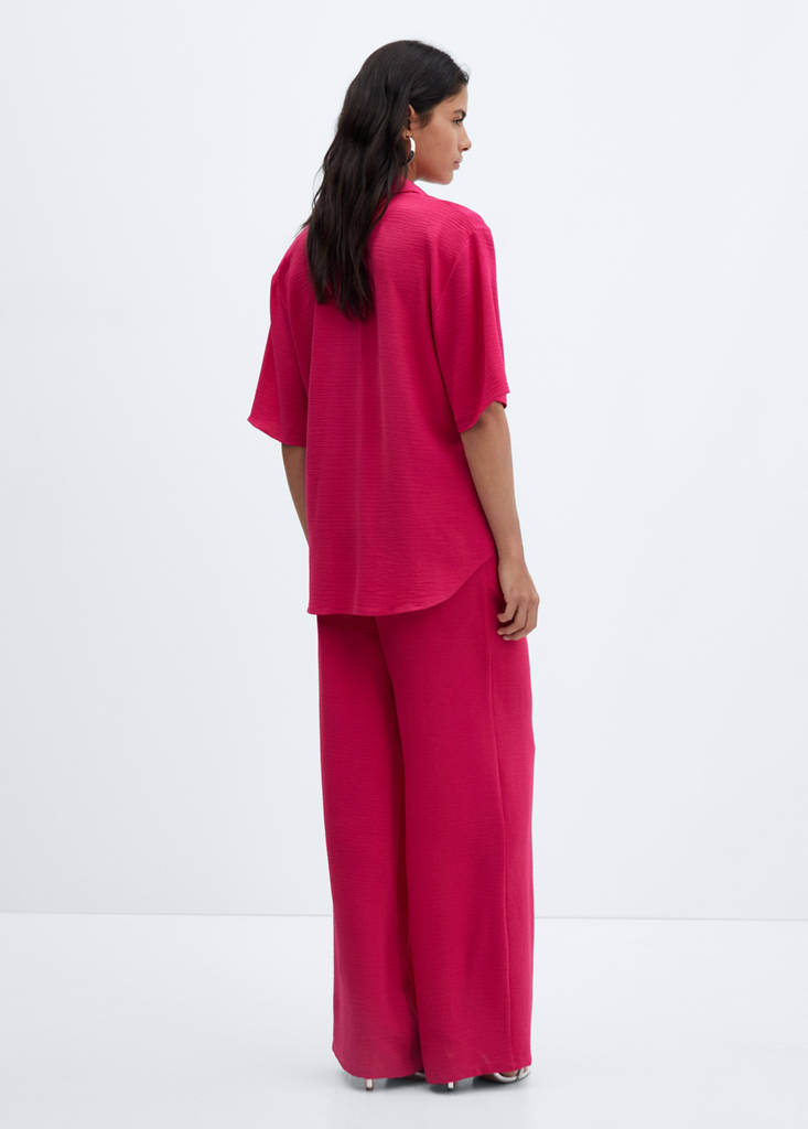 Wide leg trousers with elastic waist — Fuchsia