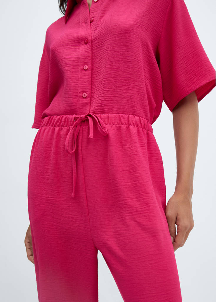Wide leg trousers with elastic waist — Fuchsia