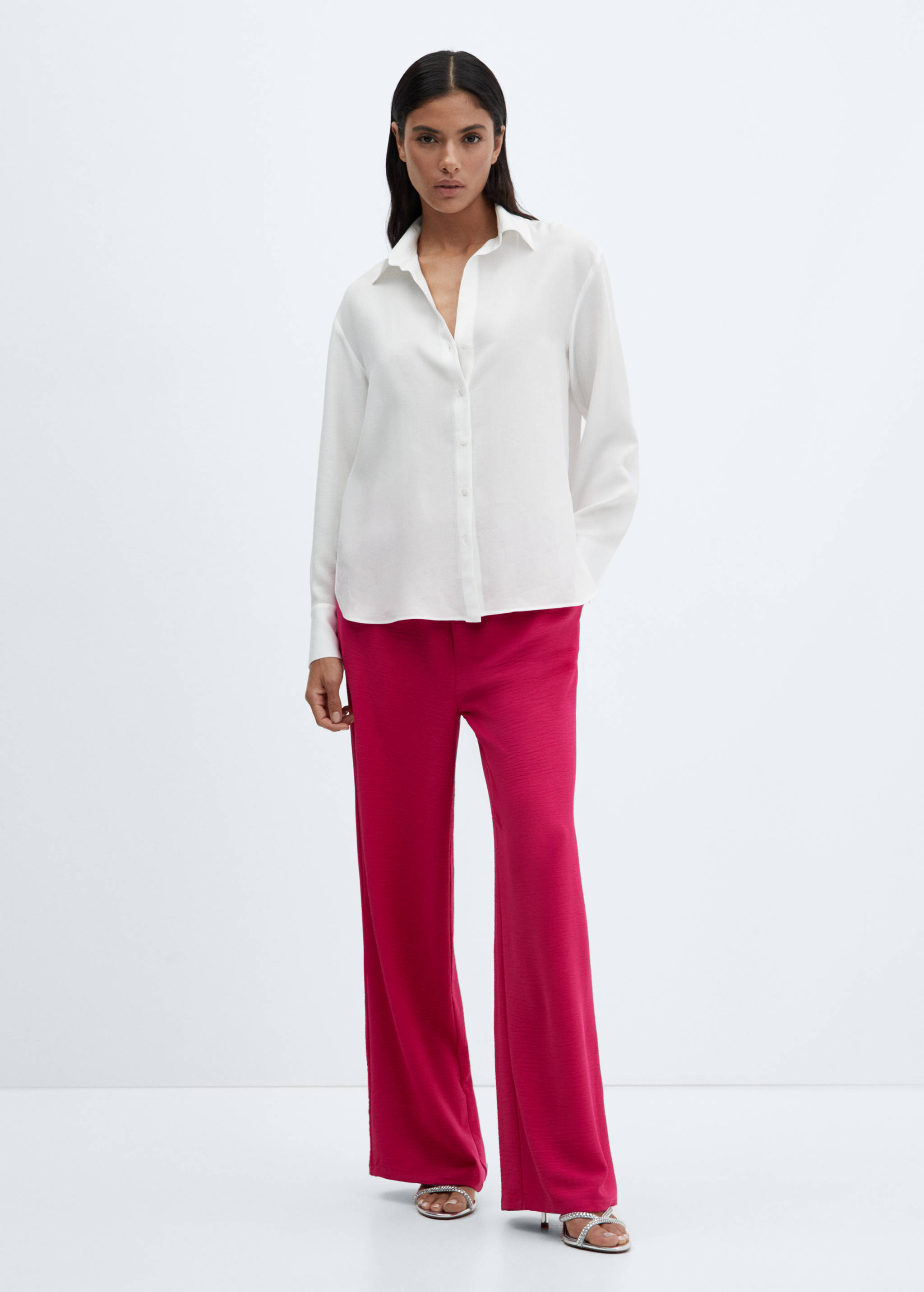 Wide leg trousers with elastic waist - Details of the article 2