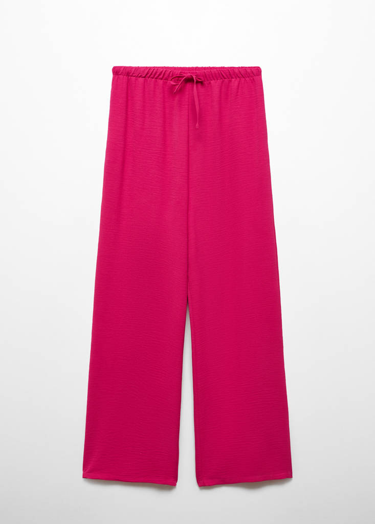 Wide leg trousers with elastic waist — Fuchsia