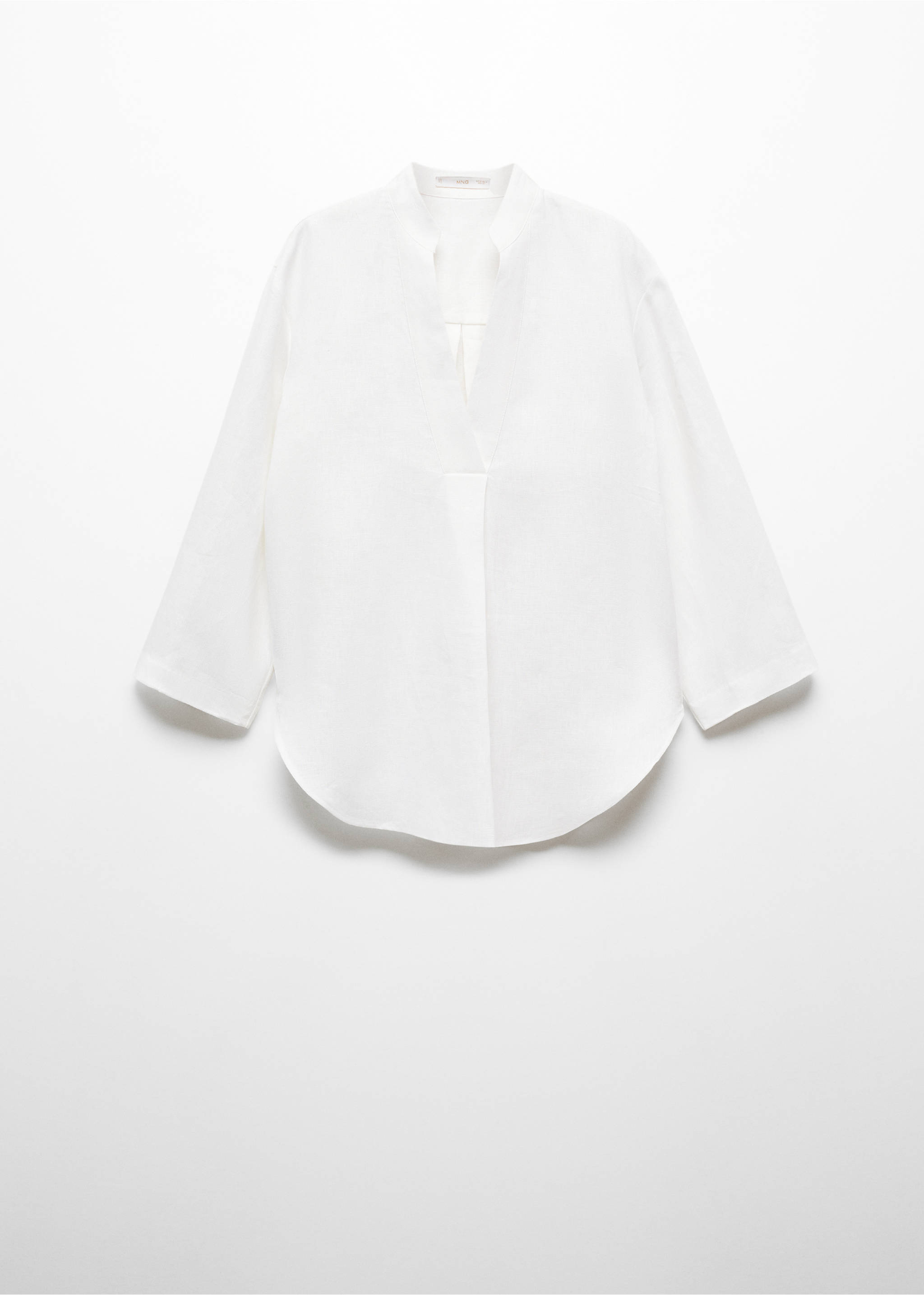 100% linen blouse - Article without model, White. Ref: 67074779-00.