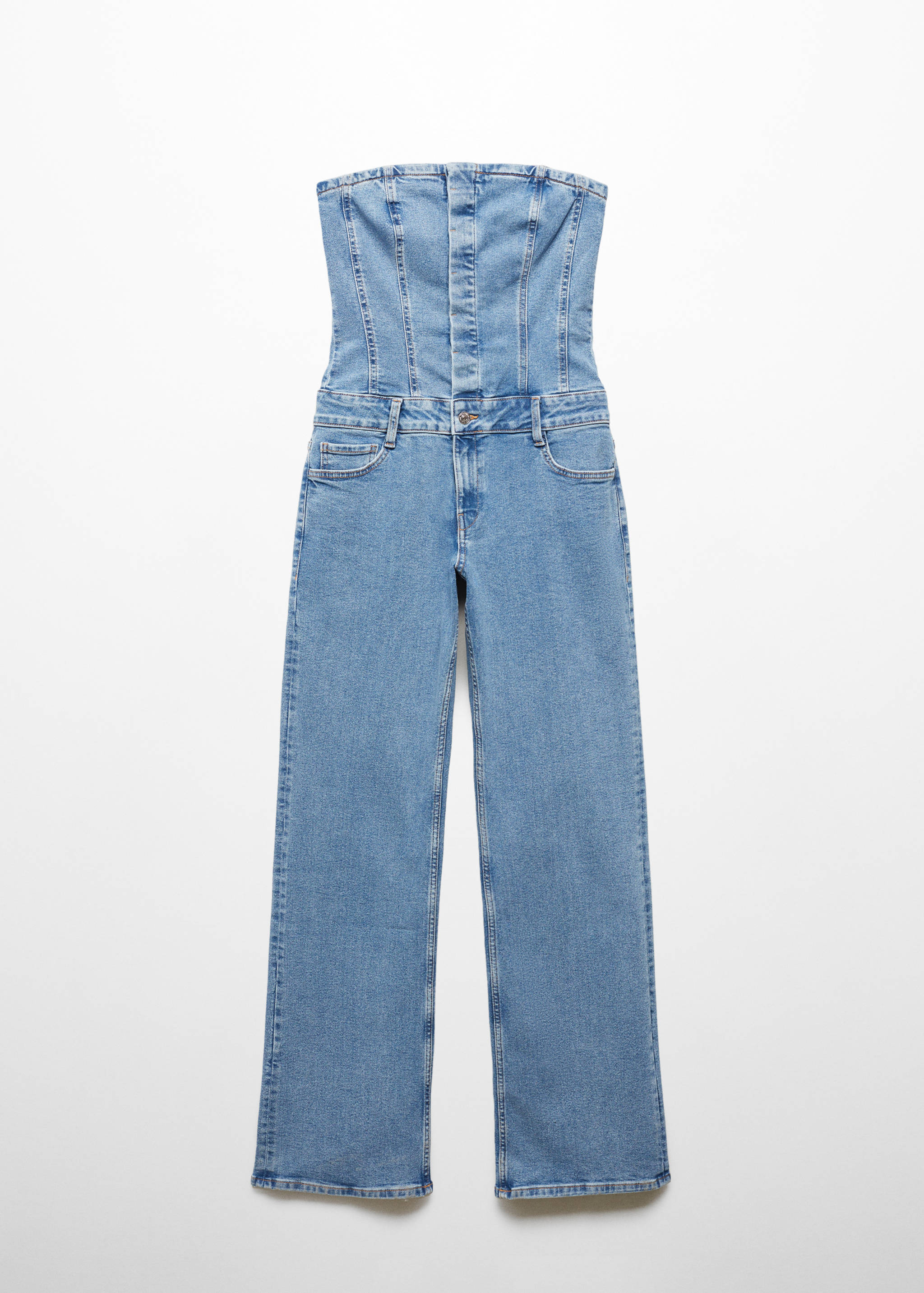 Strapless denim jumpsuit - Article without model