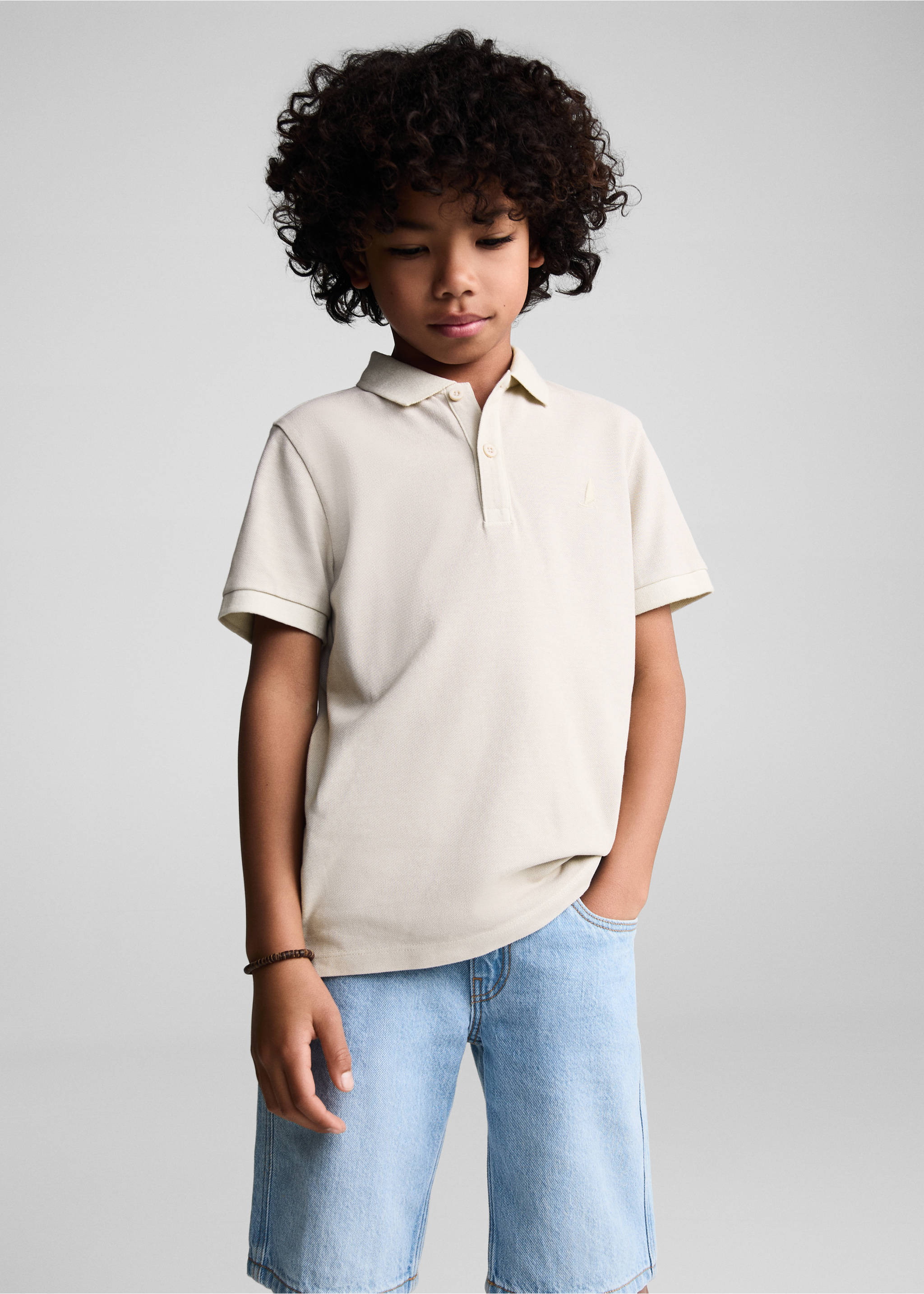 Polo 100 % coton - Plan moyen, Sable. Ref: 67075137-00.