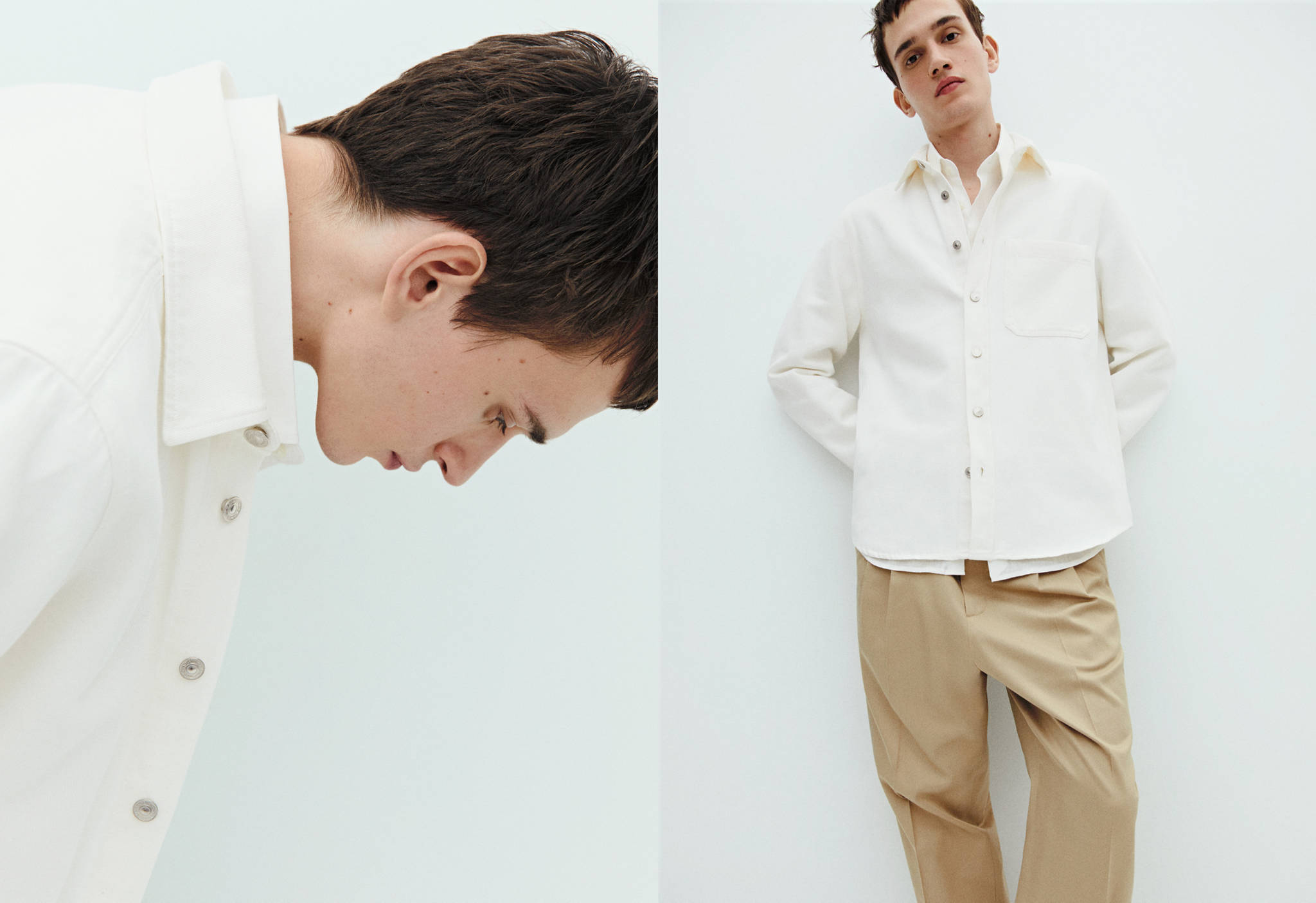 Regular-fit cotton and linen overshirt - Panoramic plane