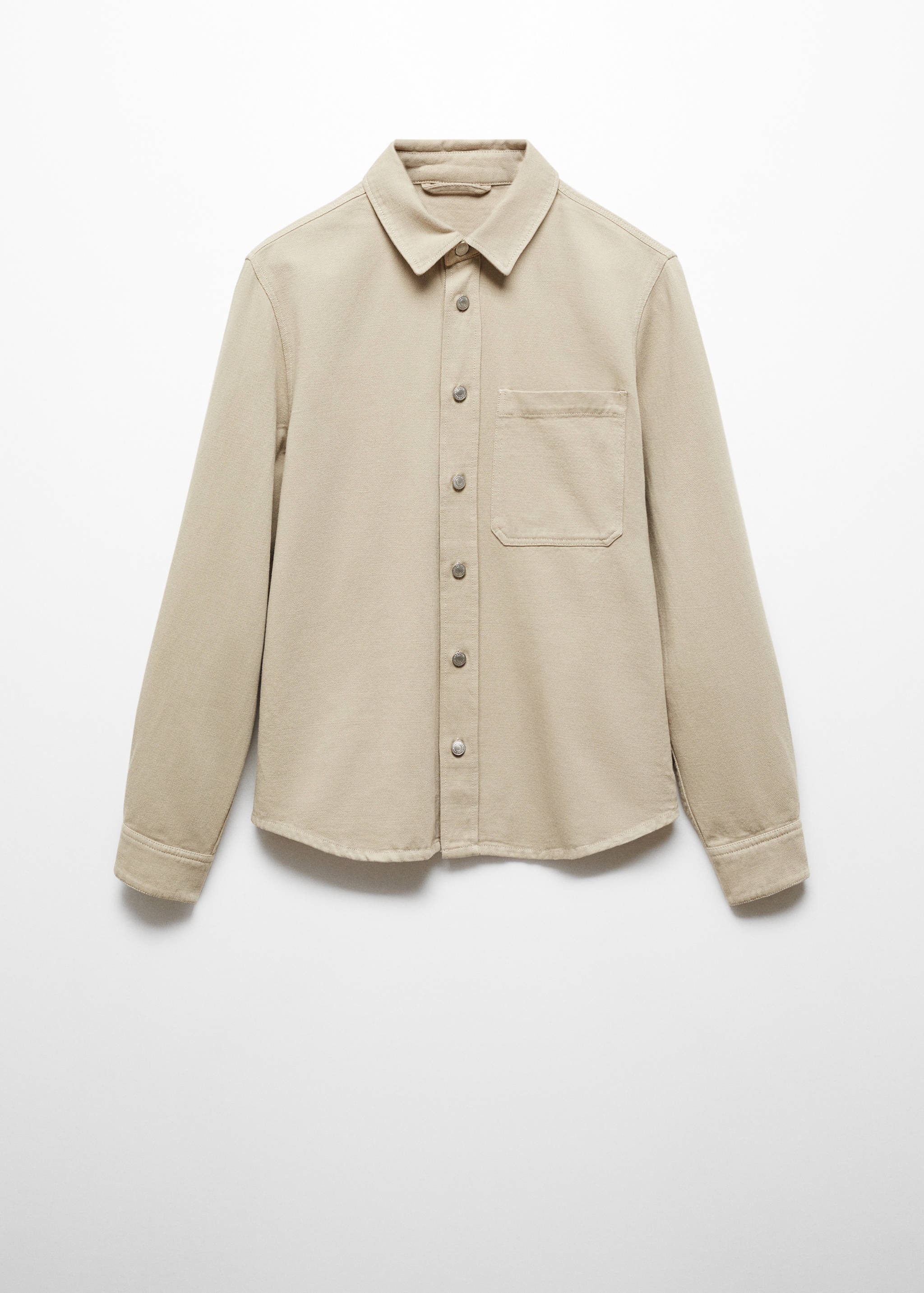 Regular-fit cotton and linen overshirt - Article without model