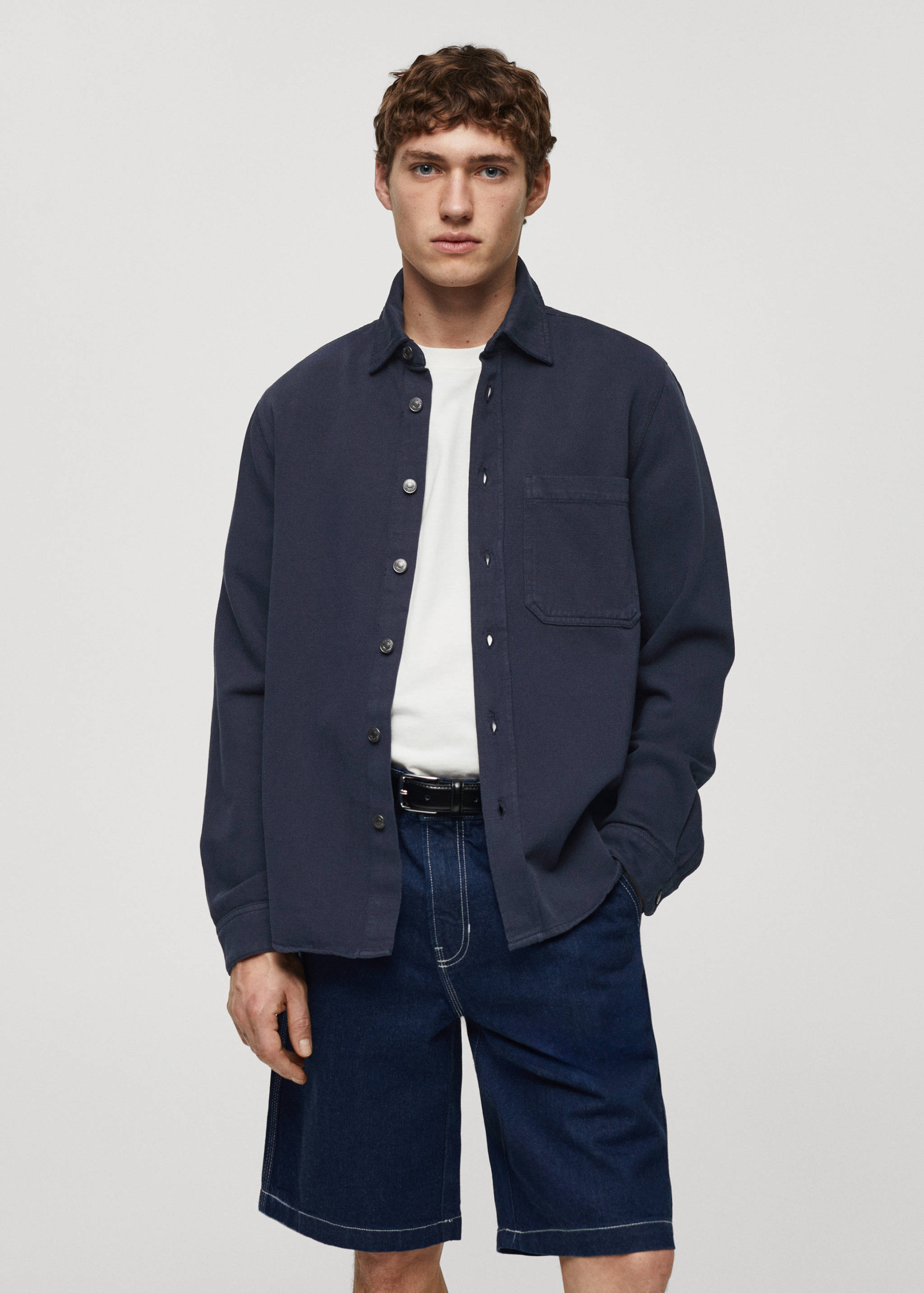 Surchemise regular-fit coton et lin - Plan moyen