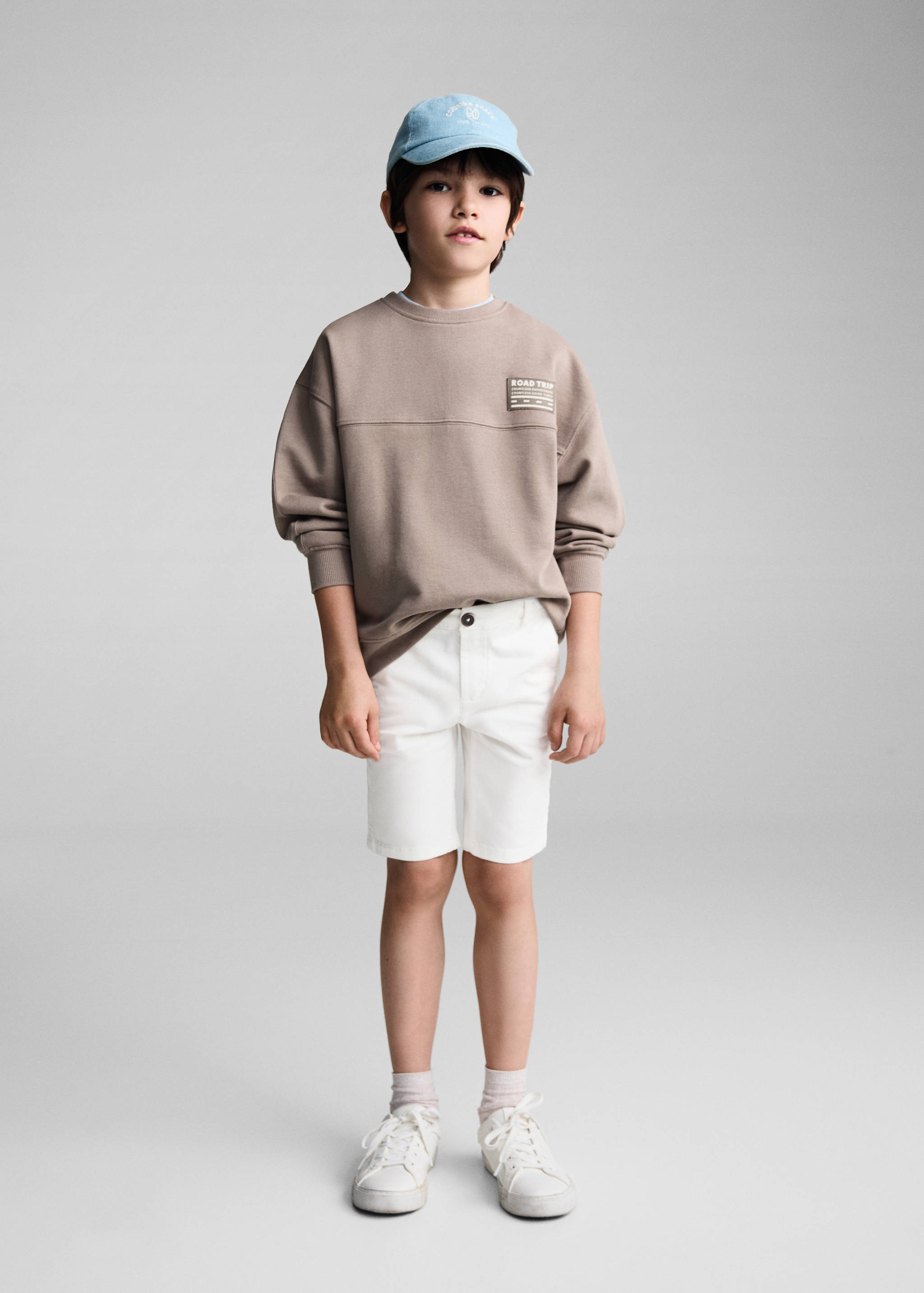 Slim-fit chino cotton bermuda shorts - General plane
