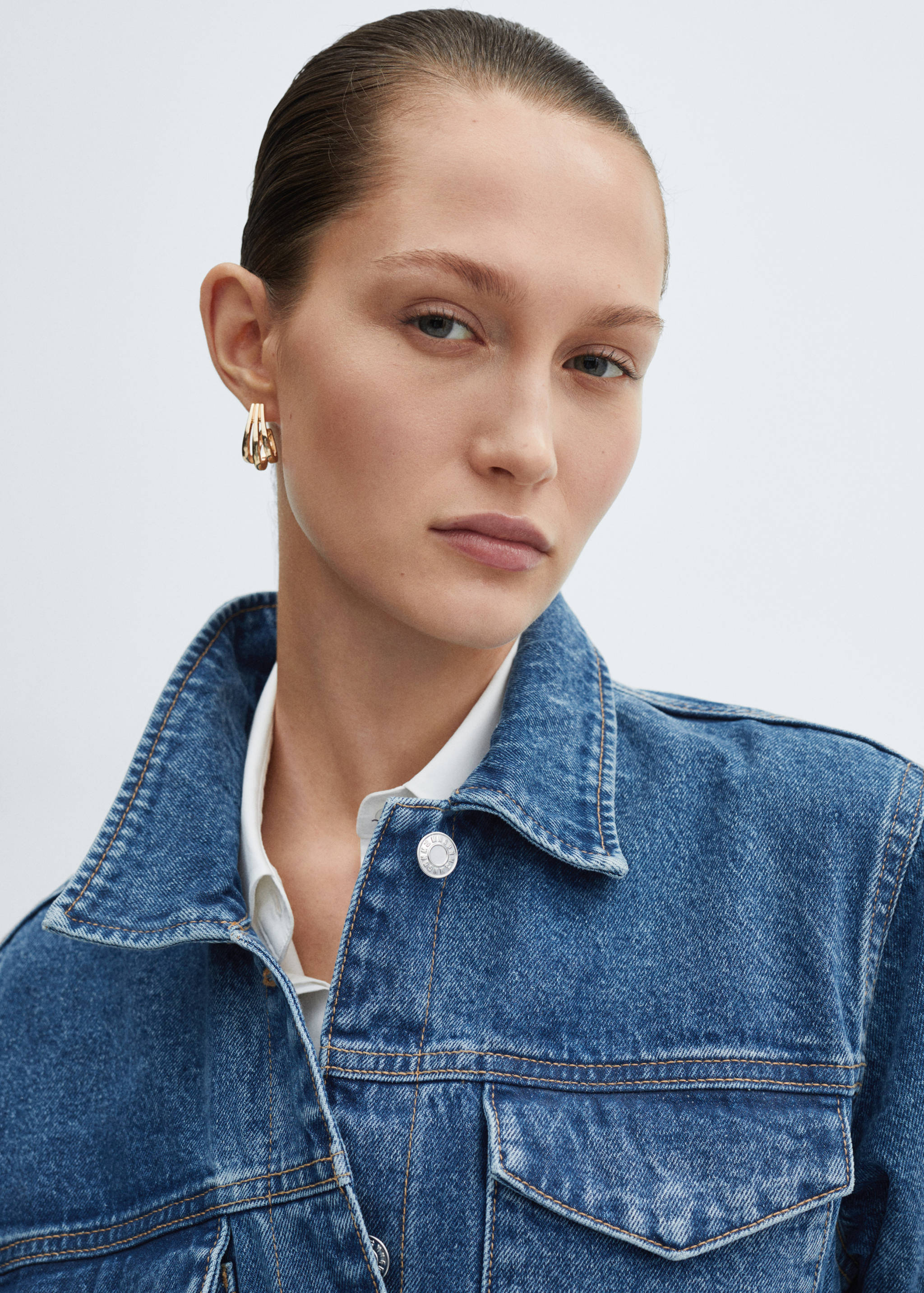 Куртка из денима с поясом - Деталь изделия 1