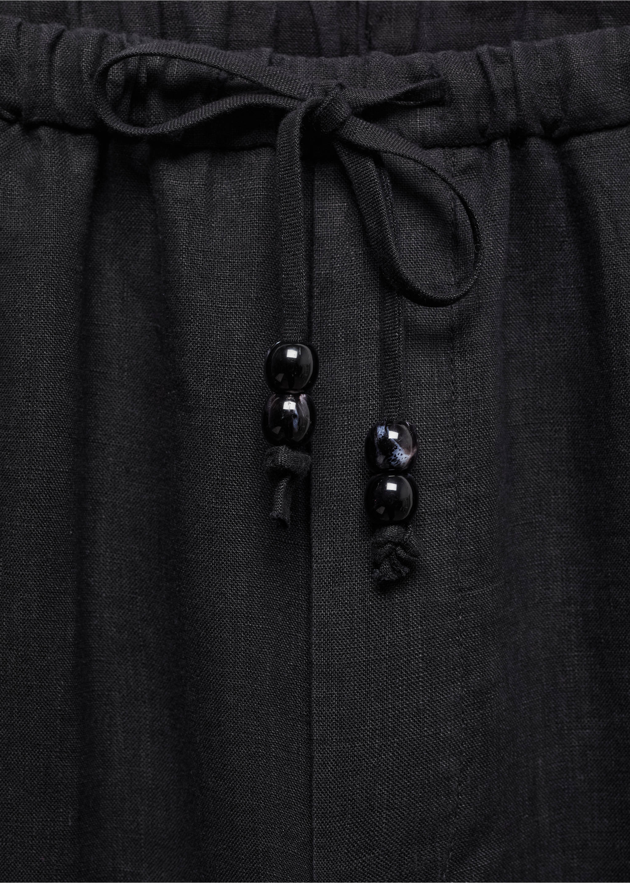 100% linen trousers - Details of the article 8, Black. Ref: 67075724-00.