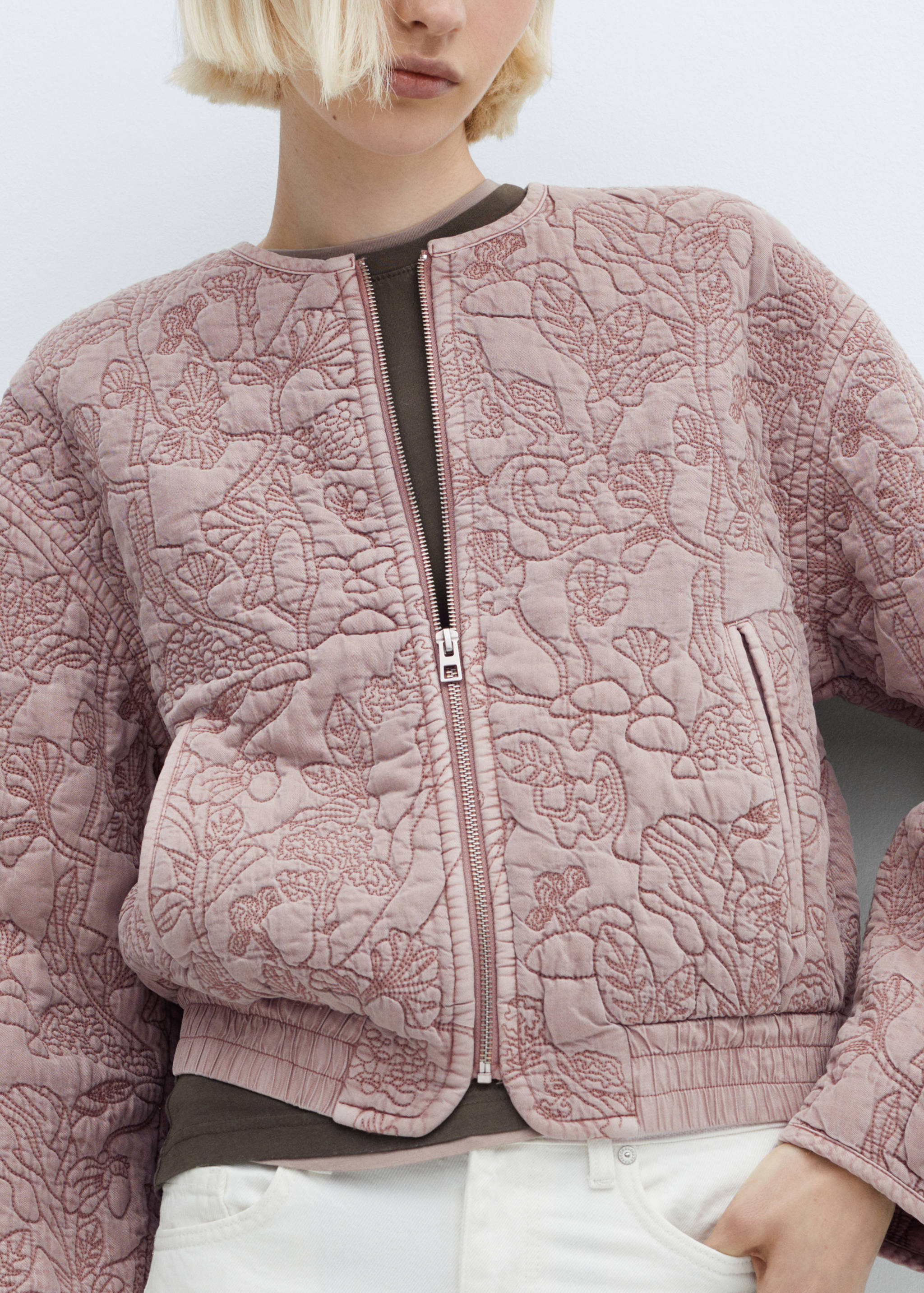 Floral embroidered jacket - Details of the article 1