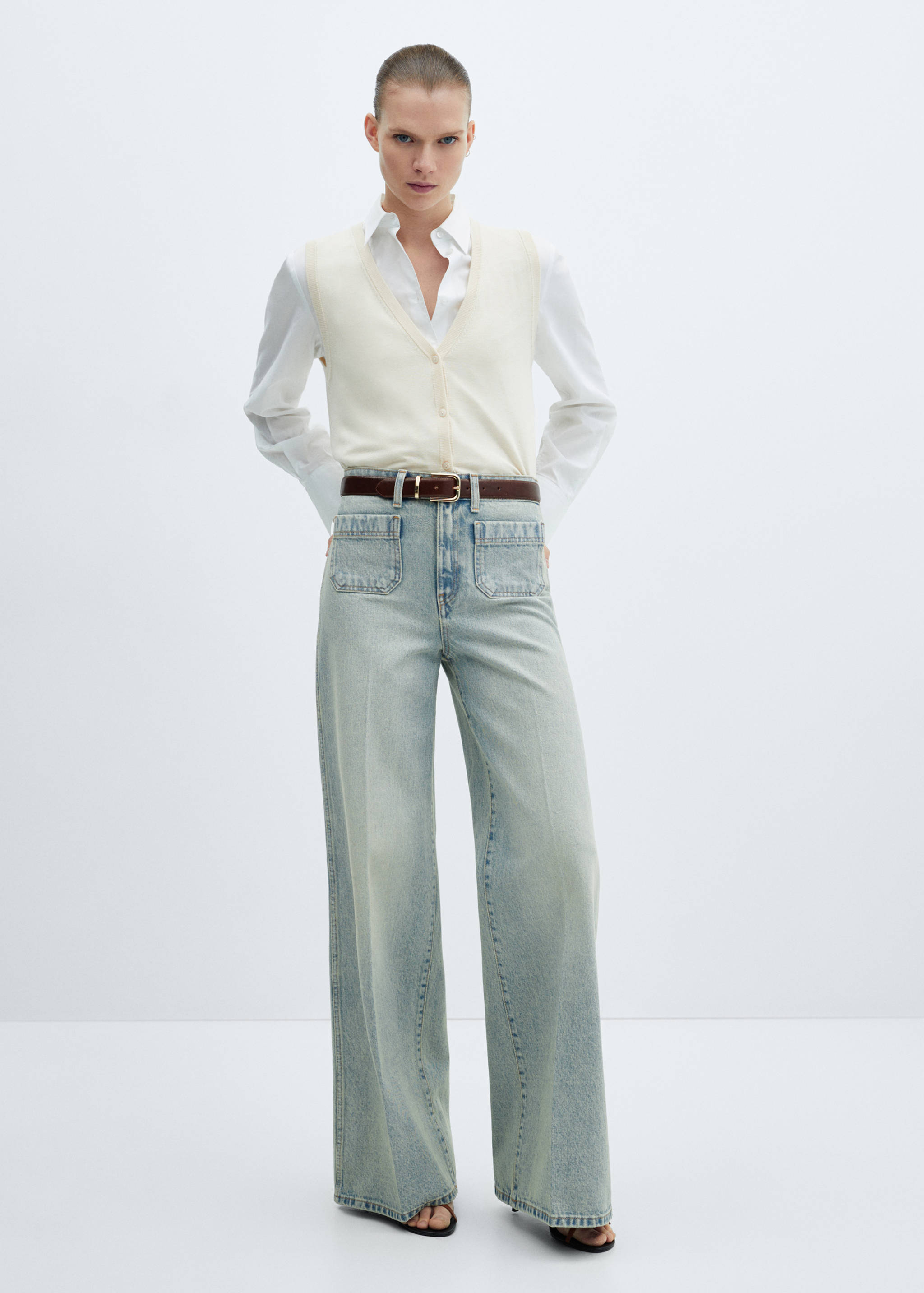 Jeans wideleg bolsillos - Plano general