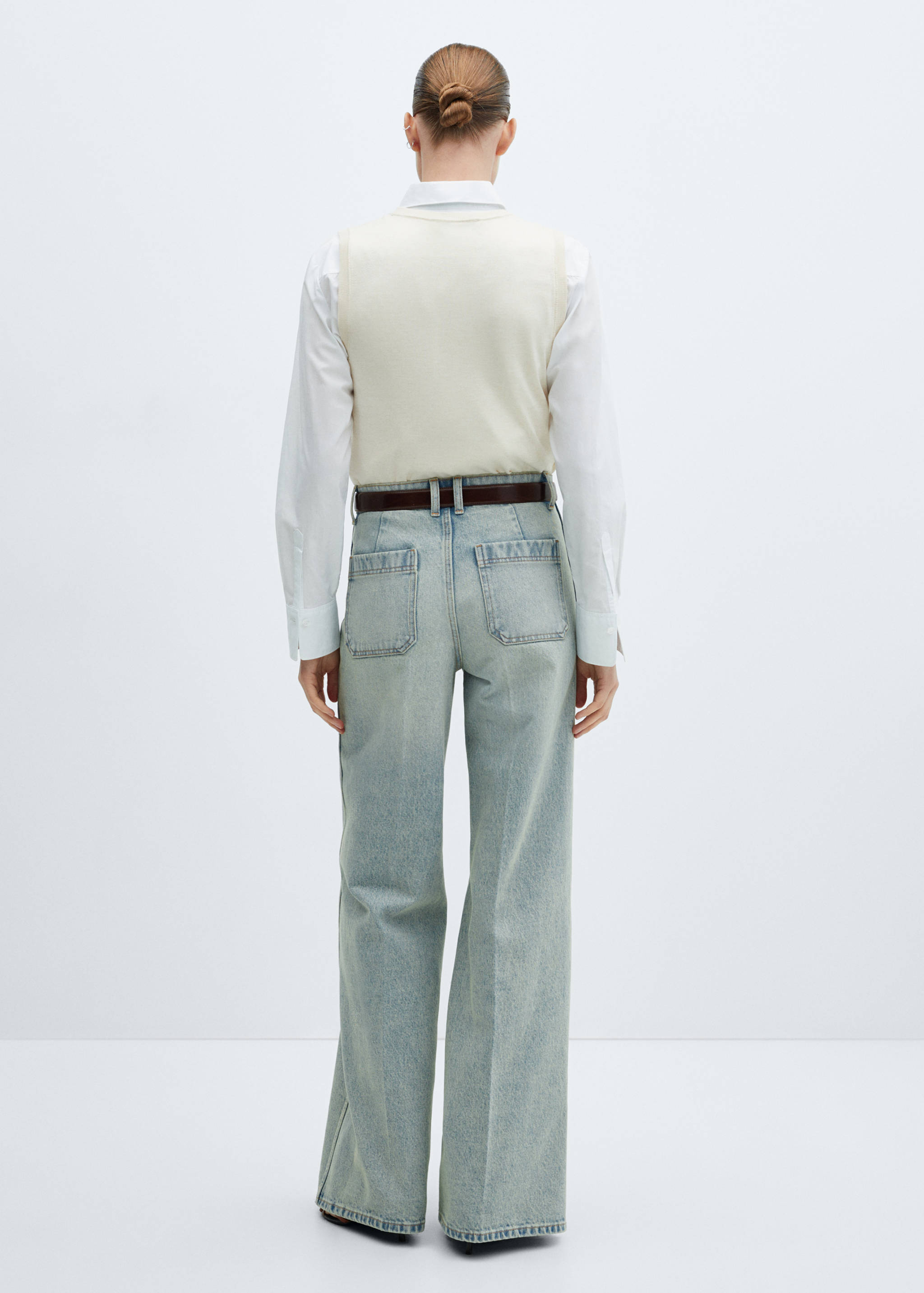 Jeans wideleg bolsillos - Reverso del artículo