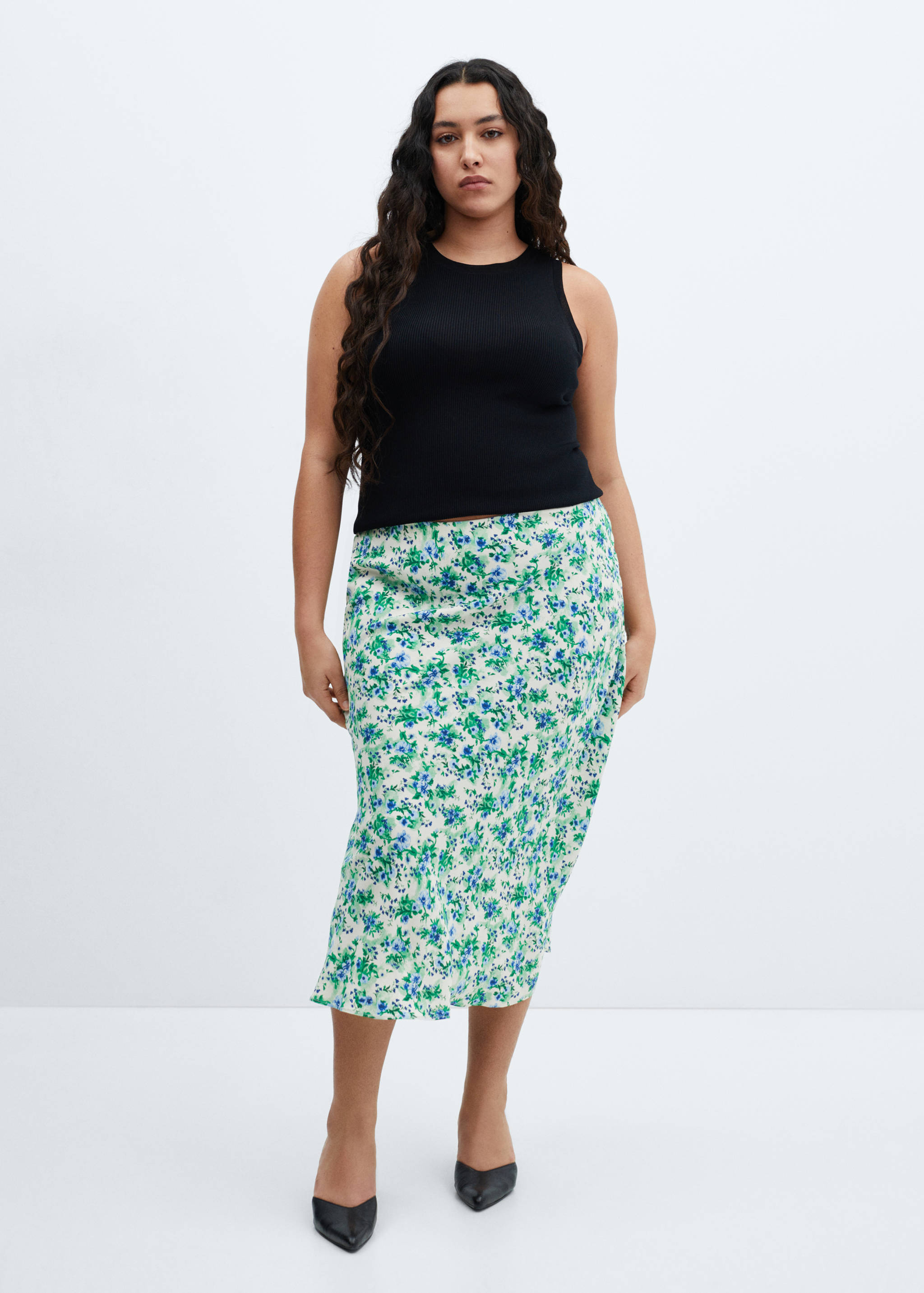 Printed satin skirt - Details of the article 3