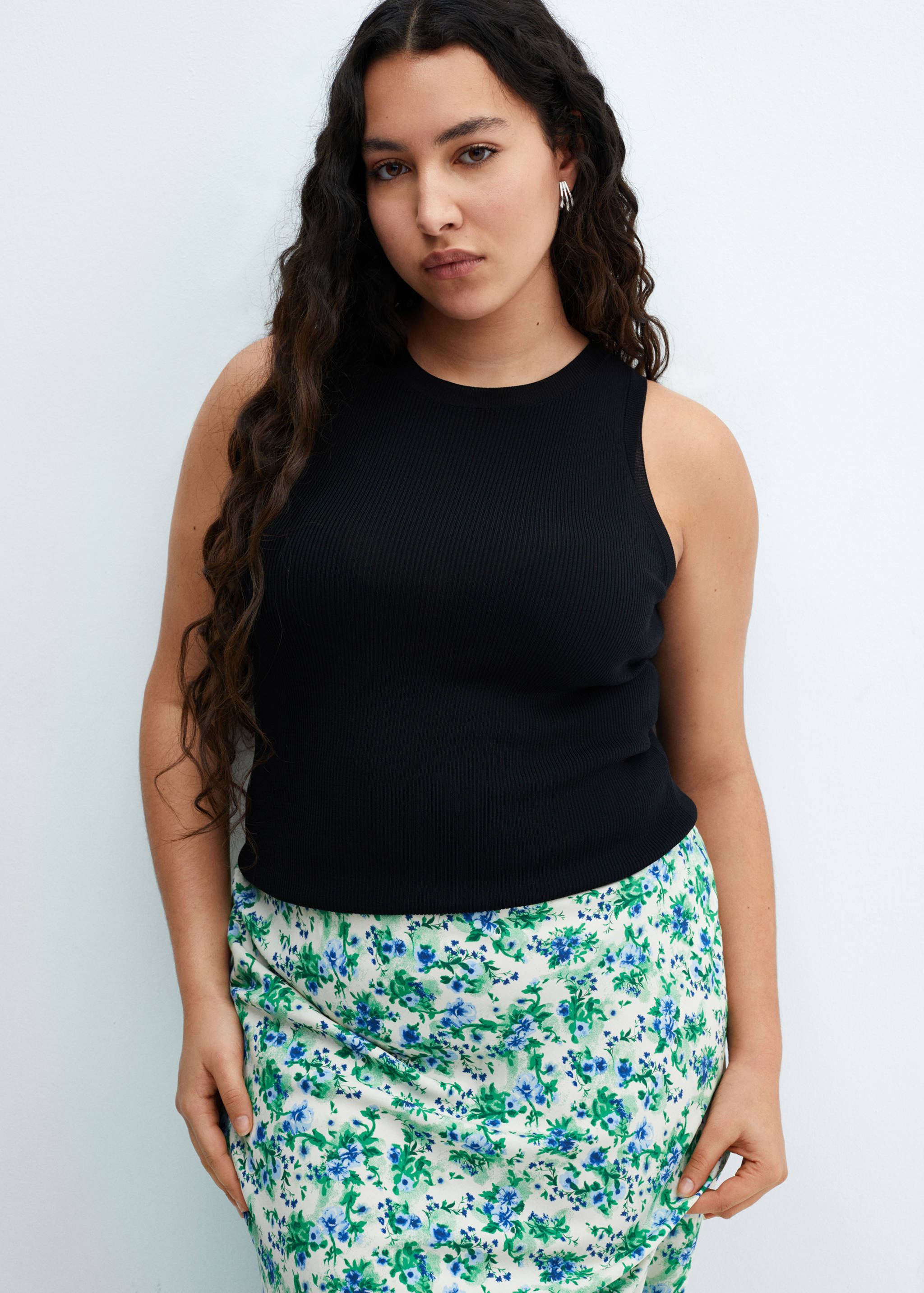 Printed satin skirt - Details of the article 4