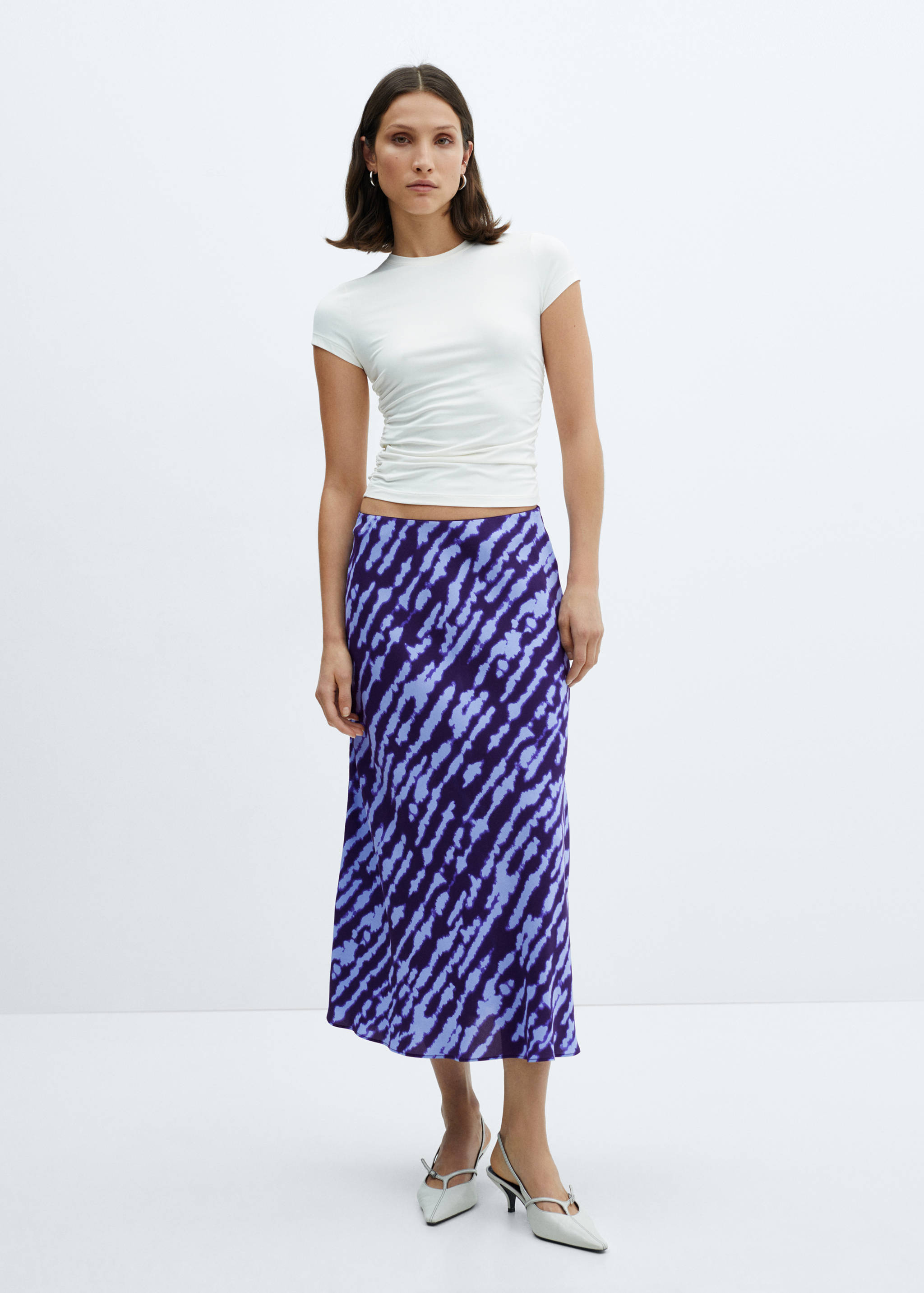 Printed satin skirt - General plane
