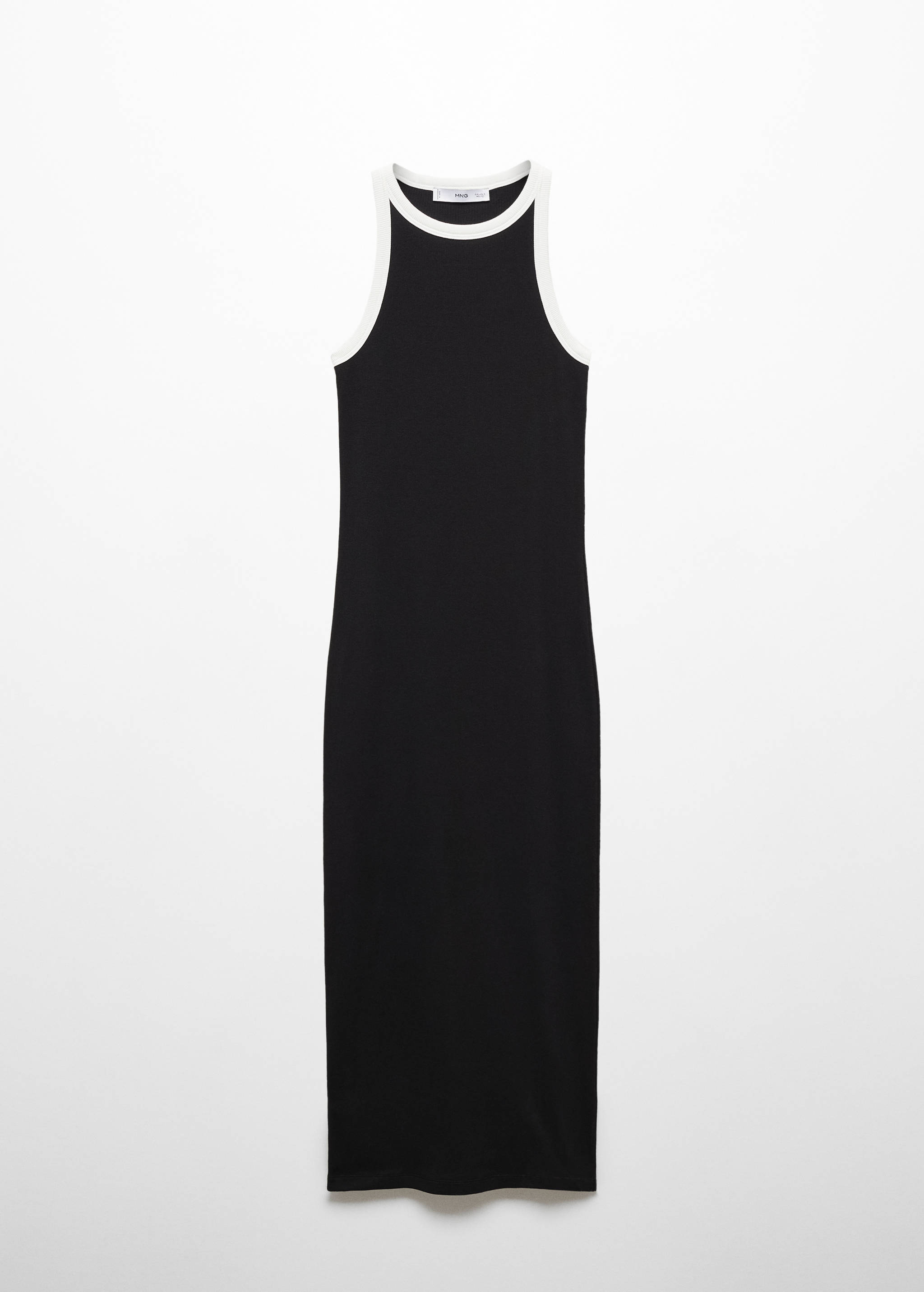 Contrast ribbed knit dress - Article without model