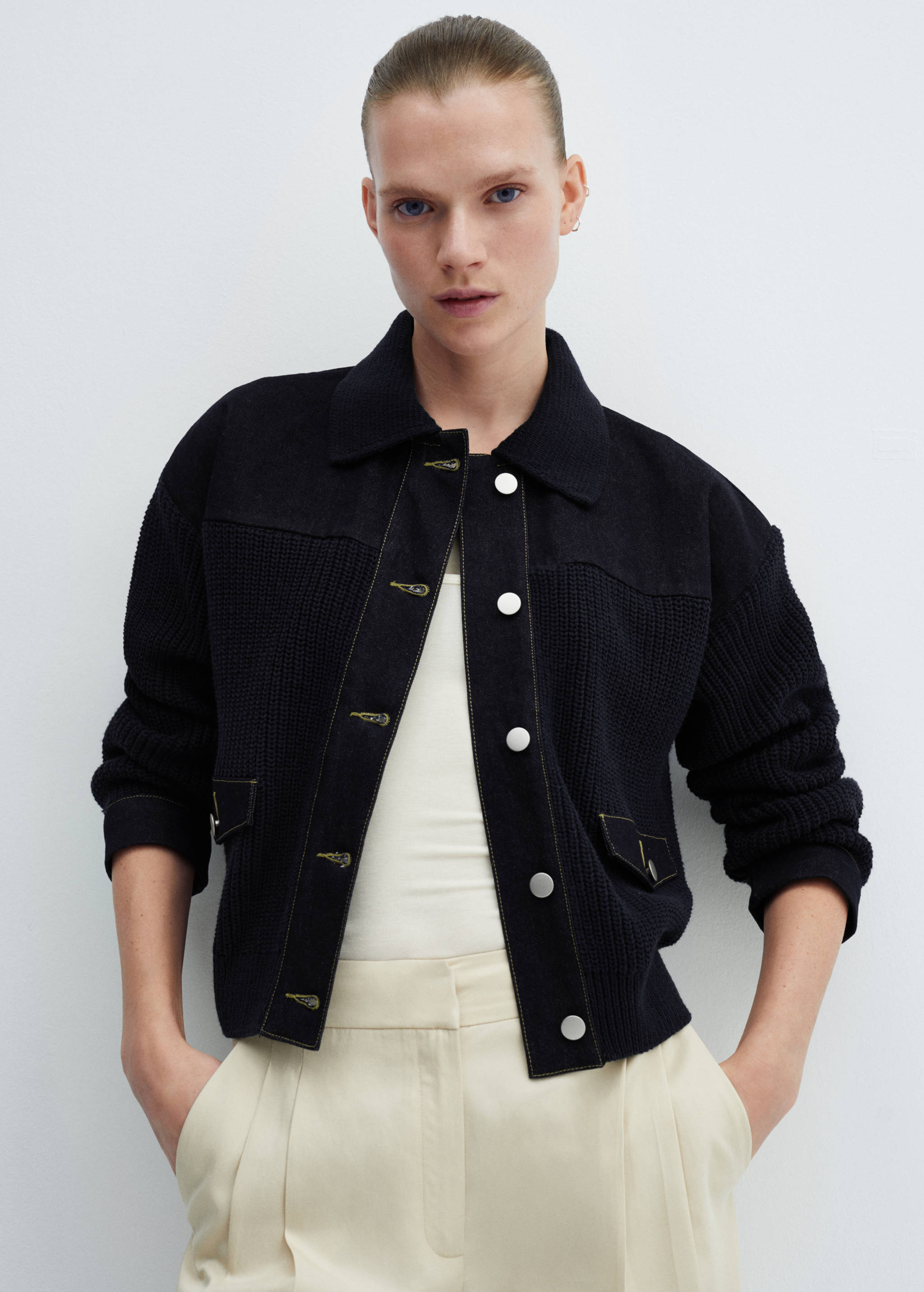 Knitted bomber jacket - Medium plane