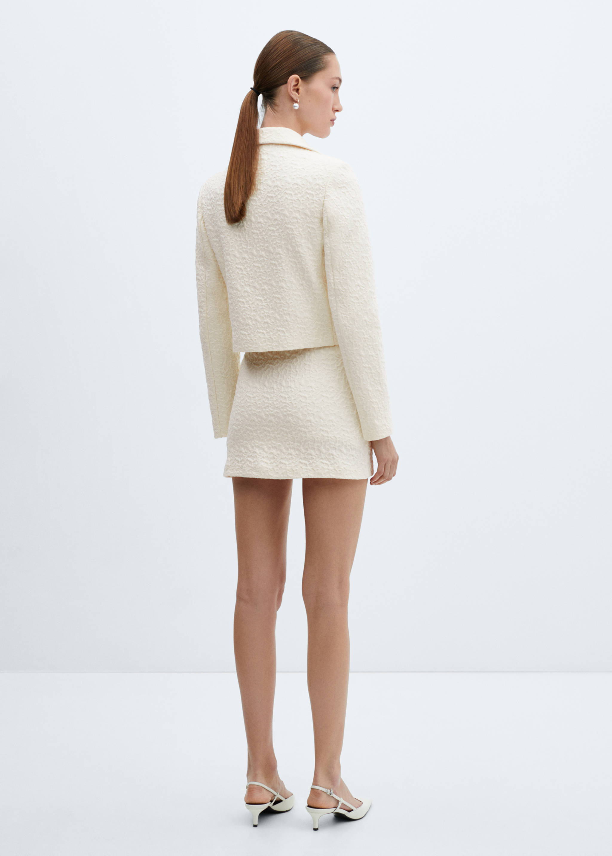 Textured cotton skirt - Зворотна сторона товару