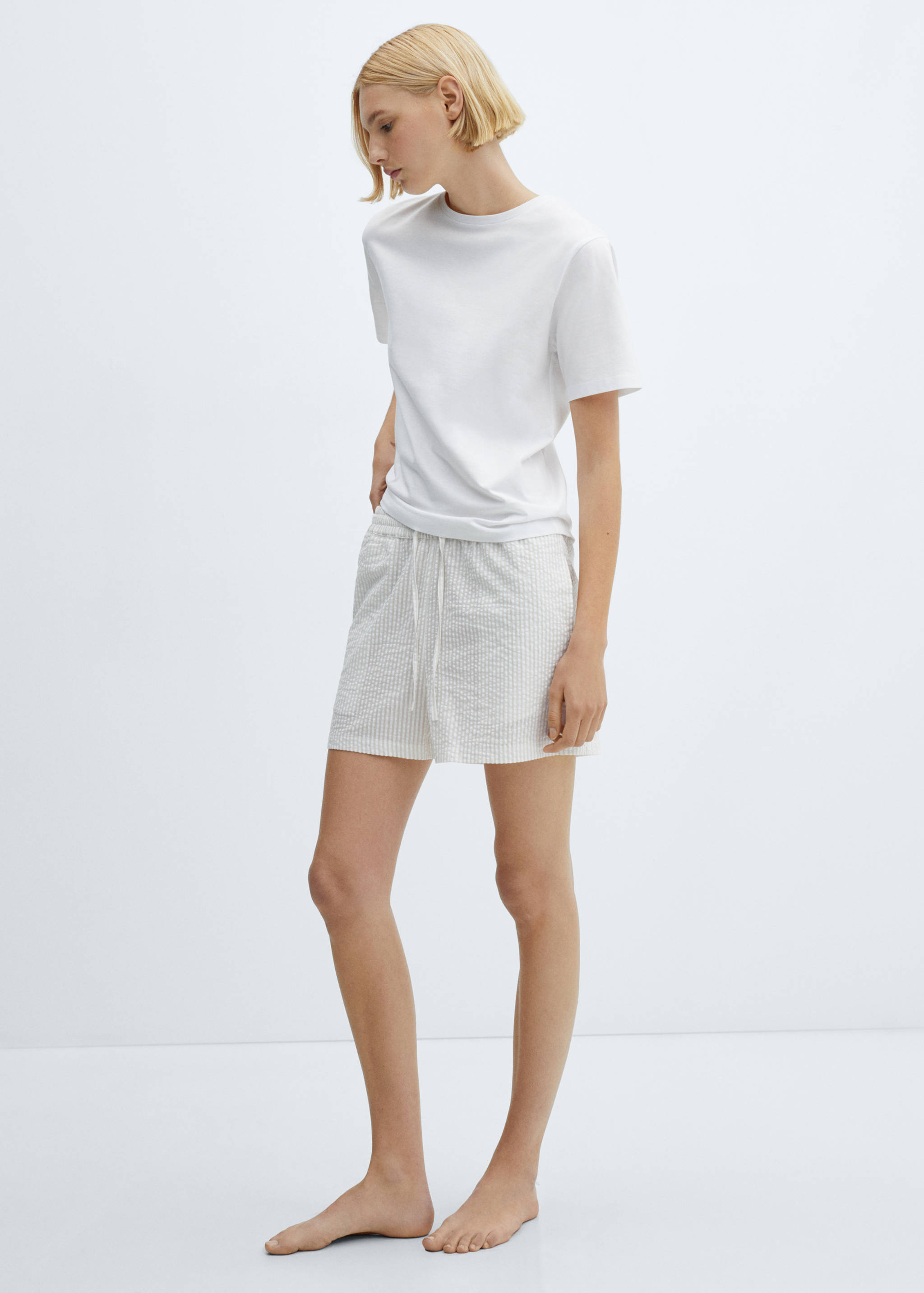 Two-piece striped cotton pyjamas - General plane