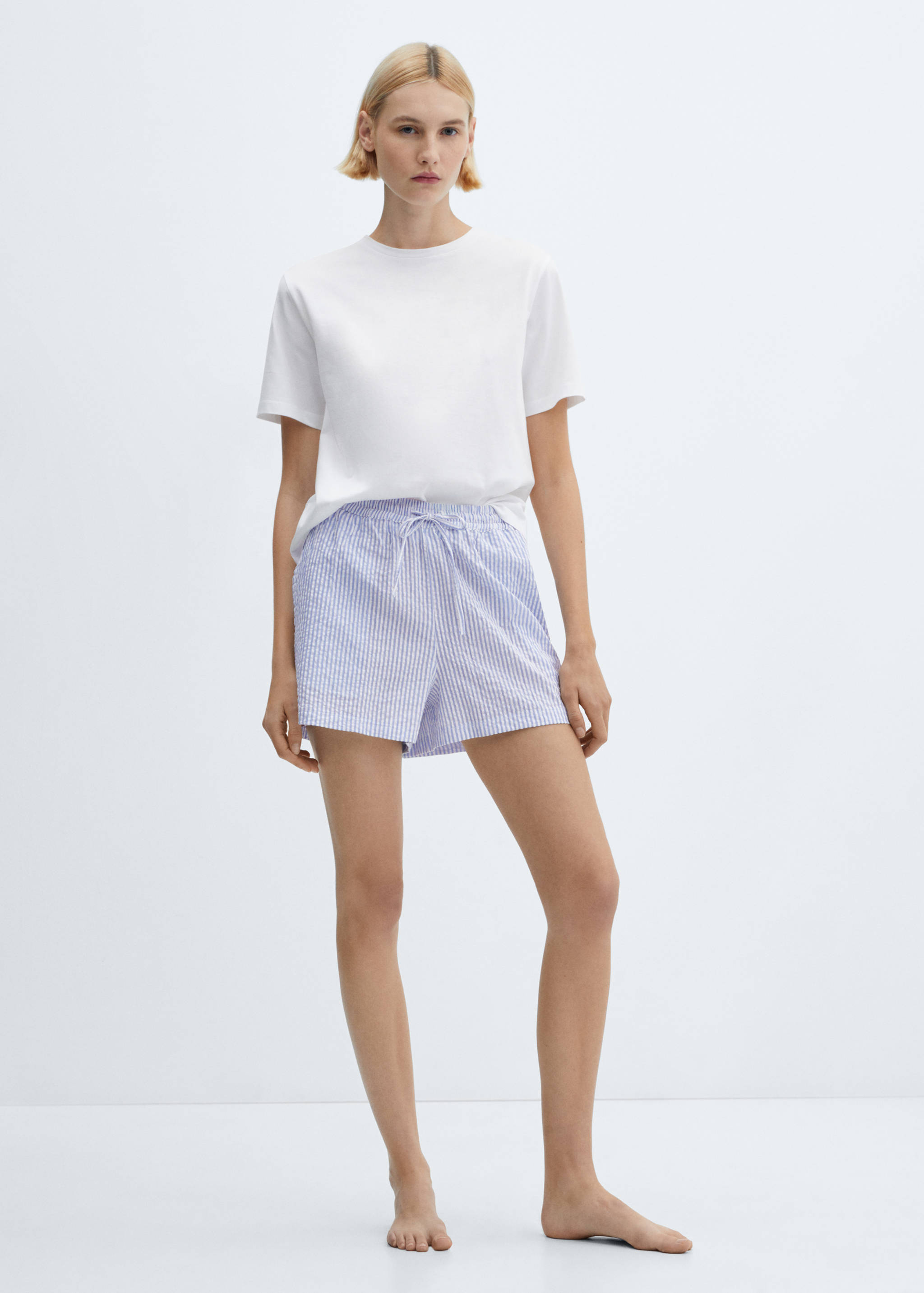 Two-piece striped cotton pyjamas - General plane