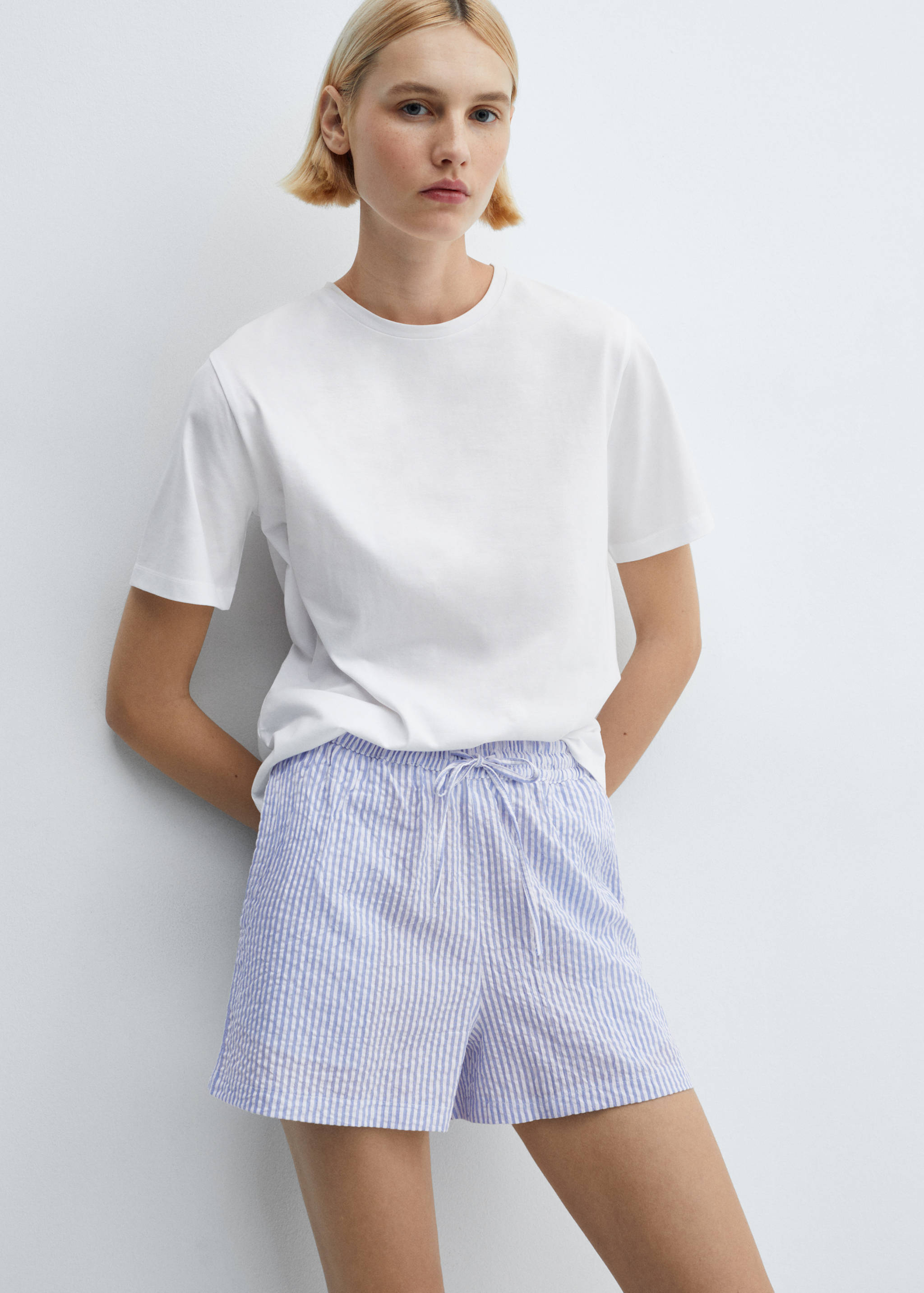 Two-piece striped cotton pyjamas - Medium plane