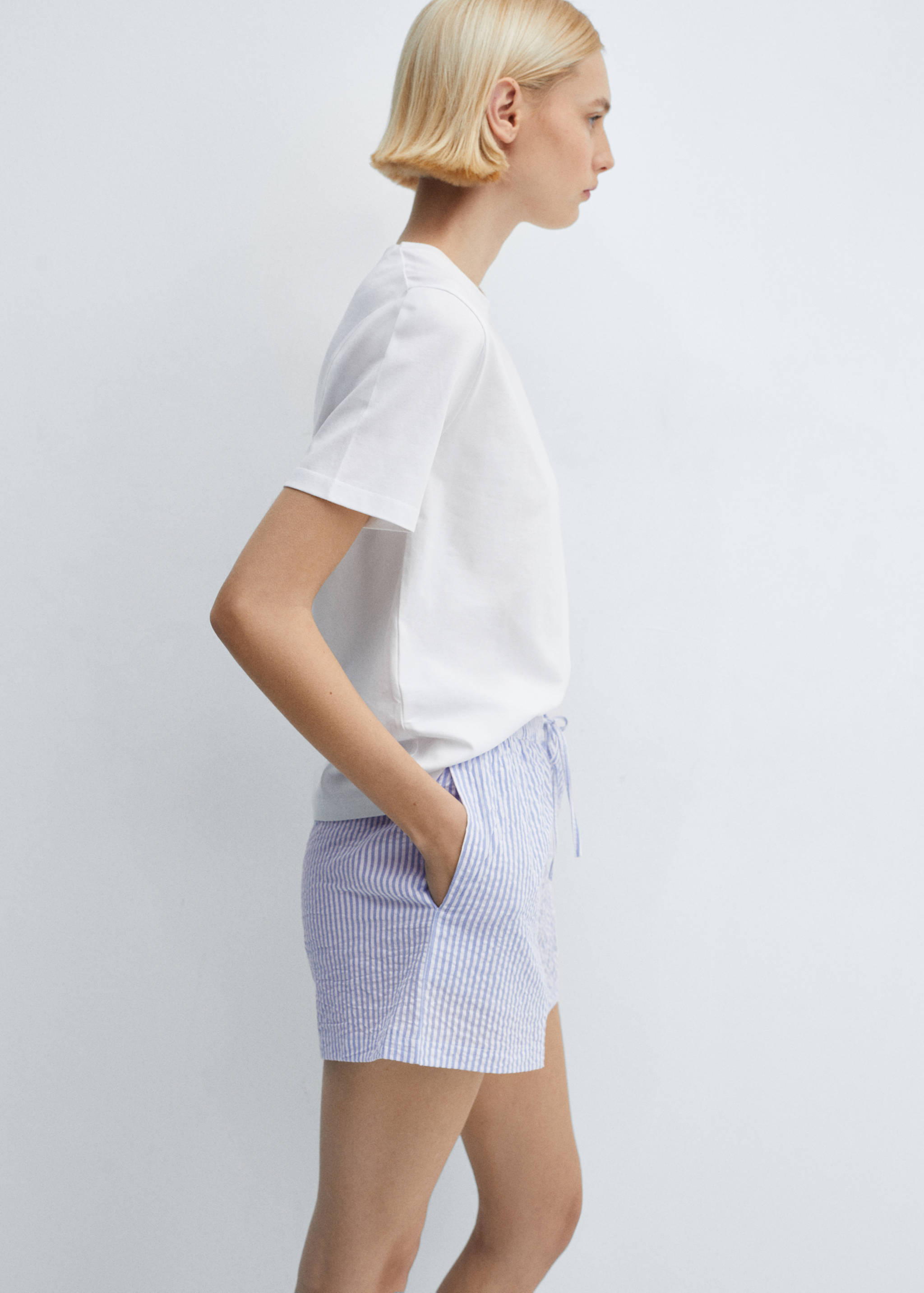 Two-piece striped cotton pyjamas - Details of the article 2