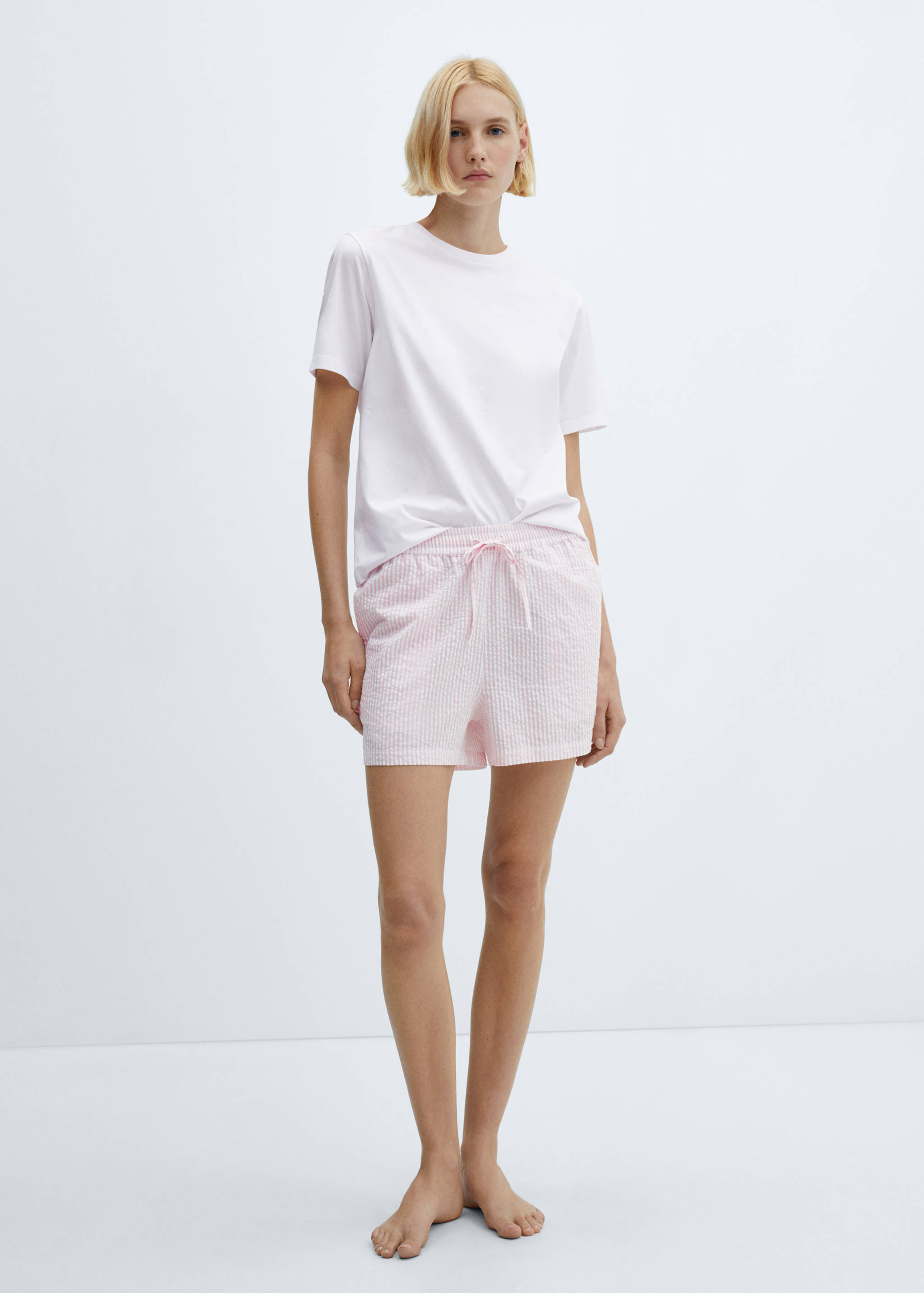 Two-piece striped cotton pyjamas - General plane