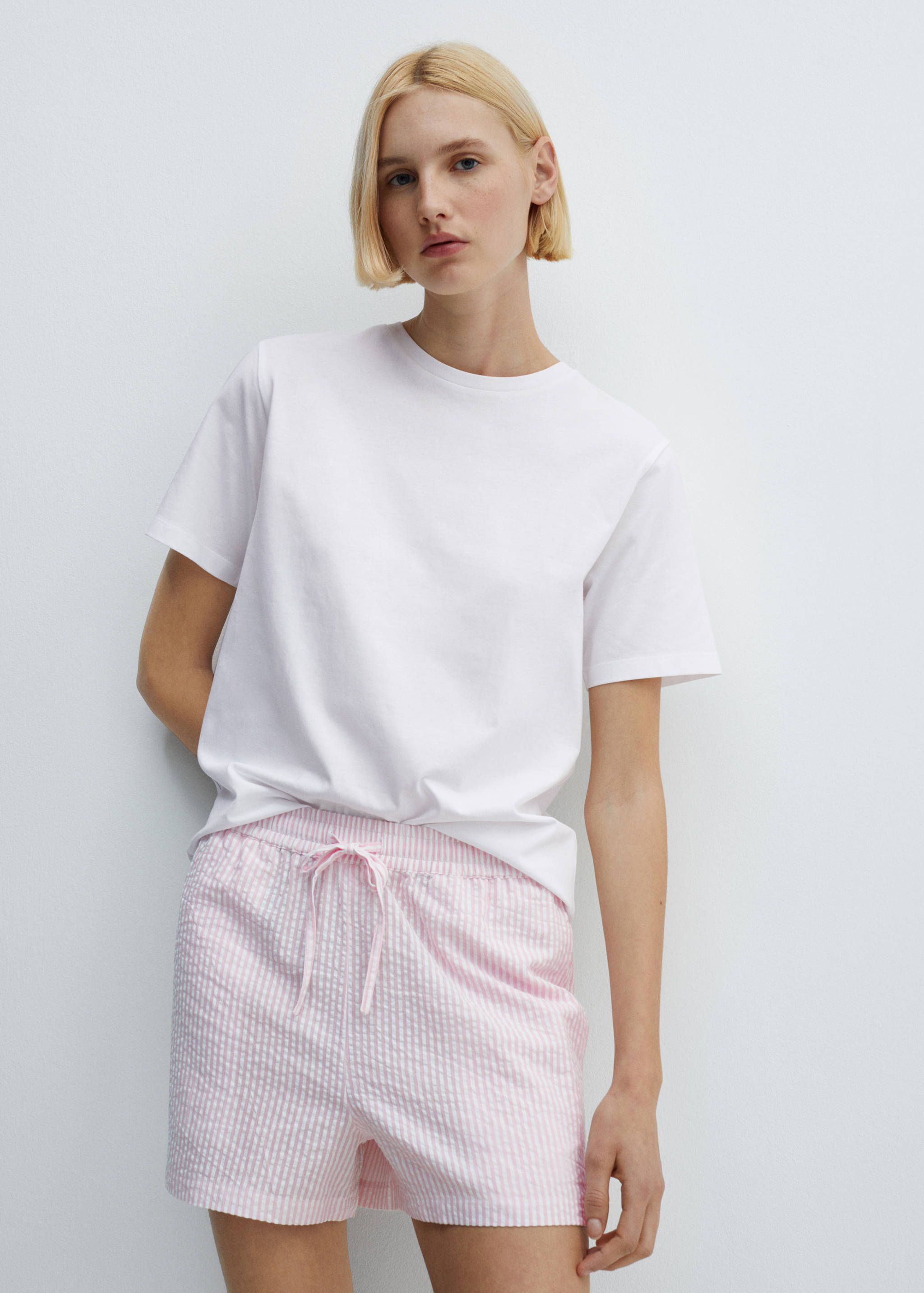 Two-piece striped cotton pyjamas - Medium plane