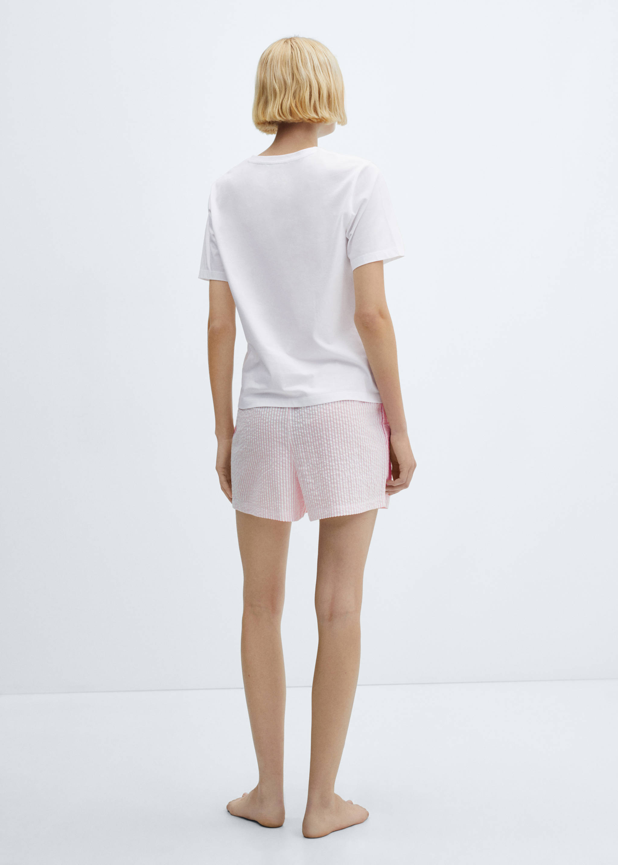 Two-piece striped cotton pyjamas - Reverse of the article