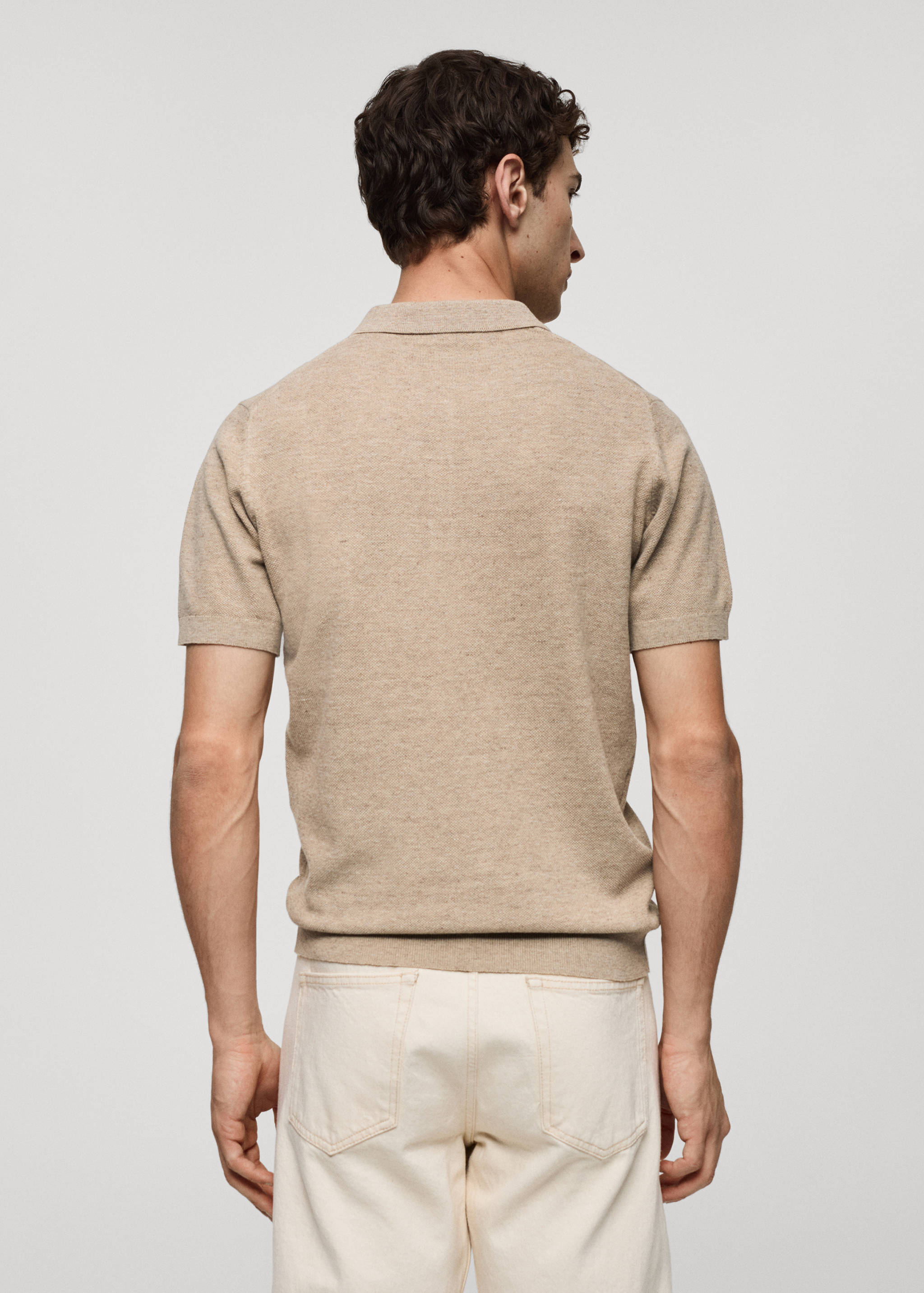 Short-sleeve knitted polo shirt - Reverse of the article