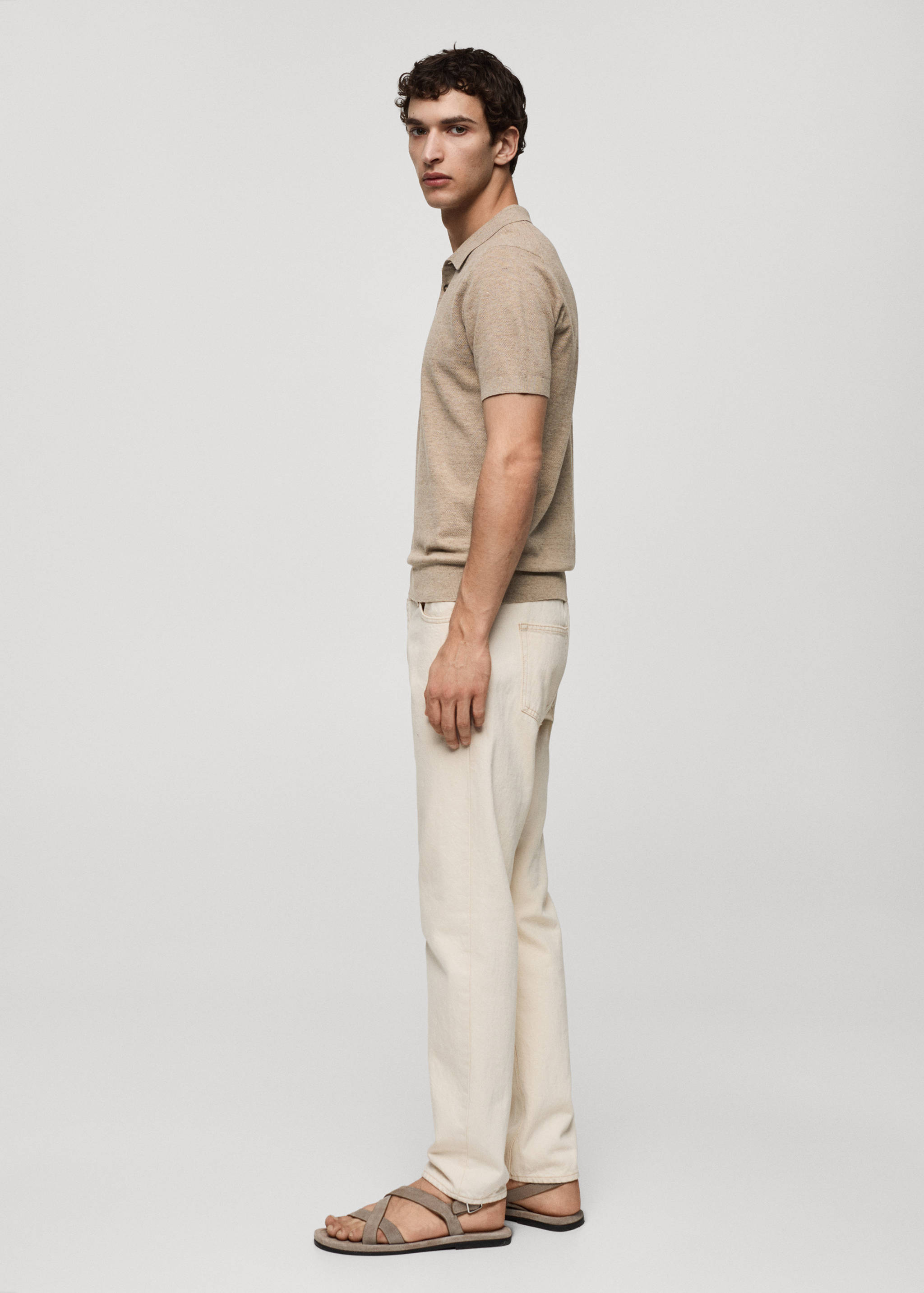 Short-sleeve knitted polo shirt - Details of the article 2