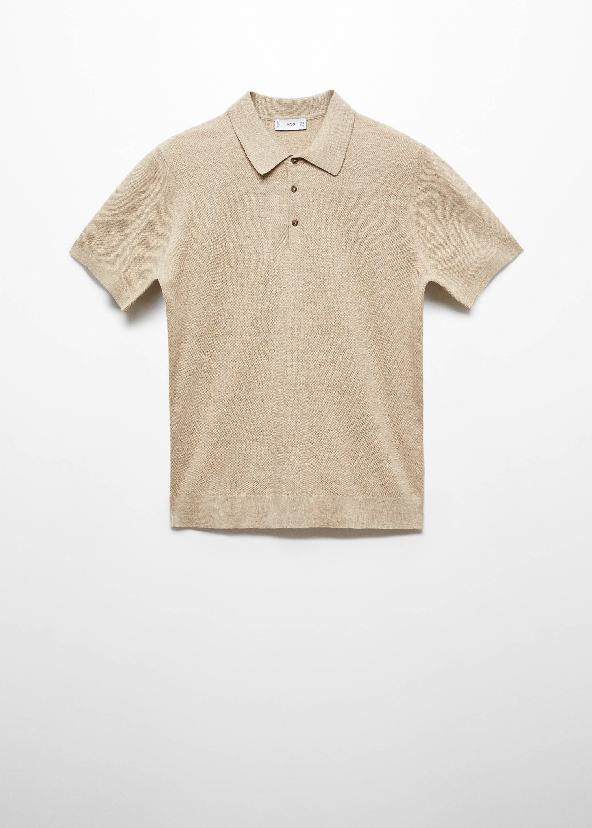 Short-sleeve knitted polo shirt - Article without model