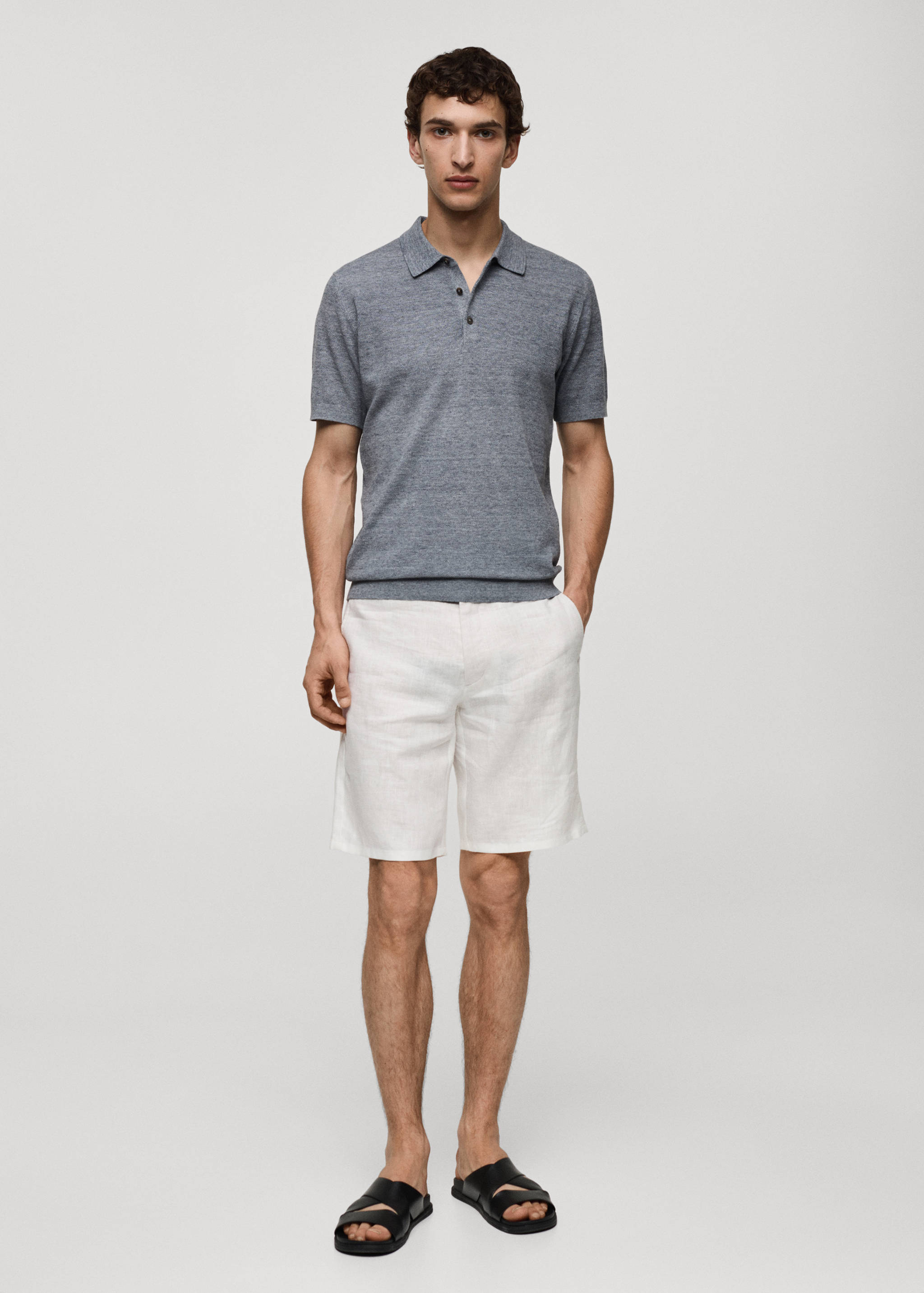 Short-sleeve knitted polo shirt - General plane